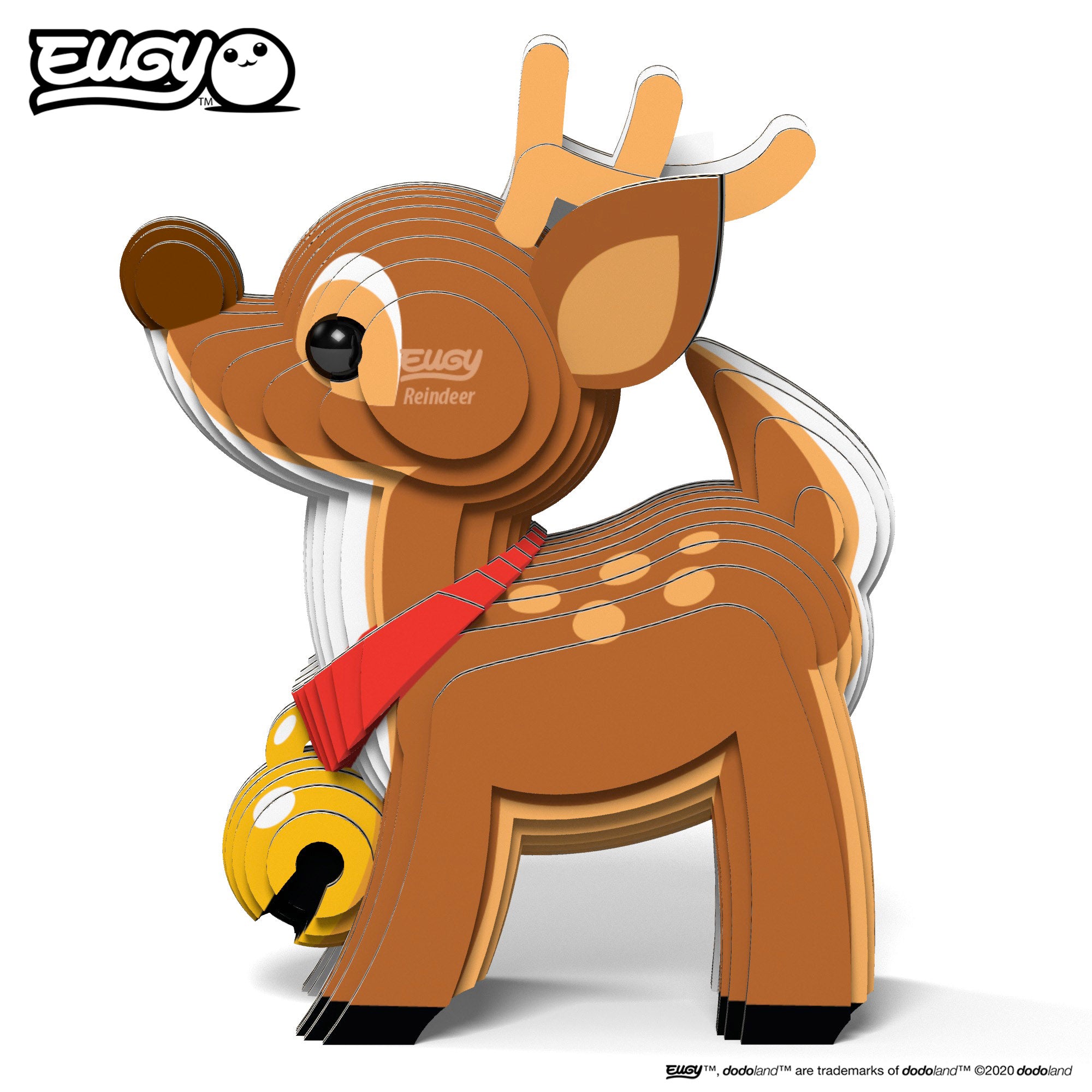 EUGY Reindeer - 3D Cardboard Model Kit, side view