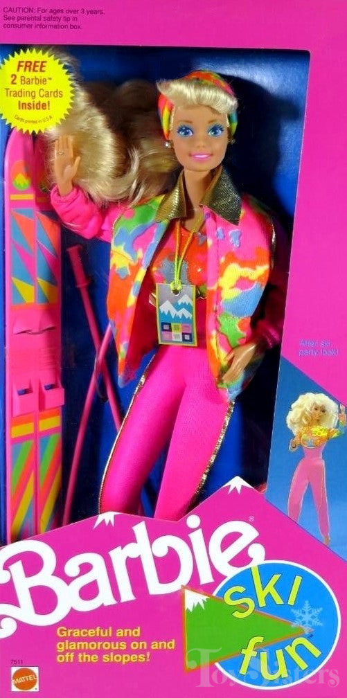 1991 Ski Fun Barbie Box. Box not included