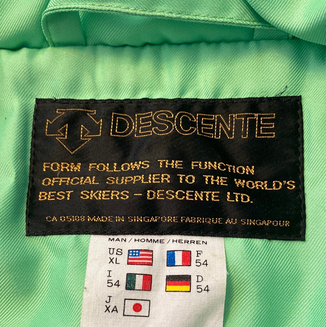 Vintage Descente Electric Blue & Fluro Green One Piece Ski Suit