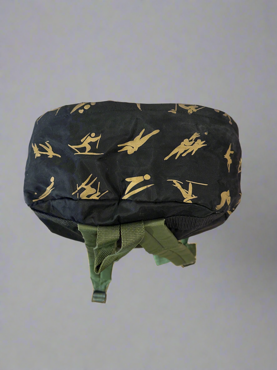 Vintage Albertville 1992 Winter Olympic Games Fabric Backpack .top down