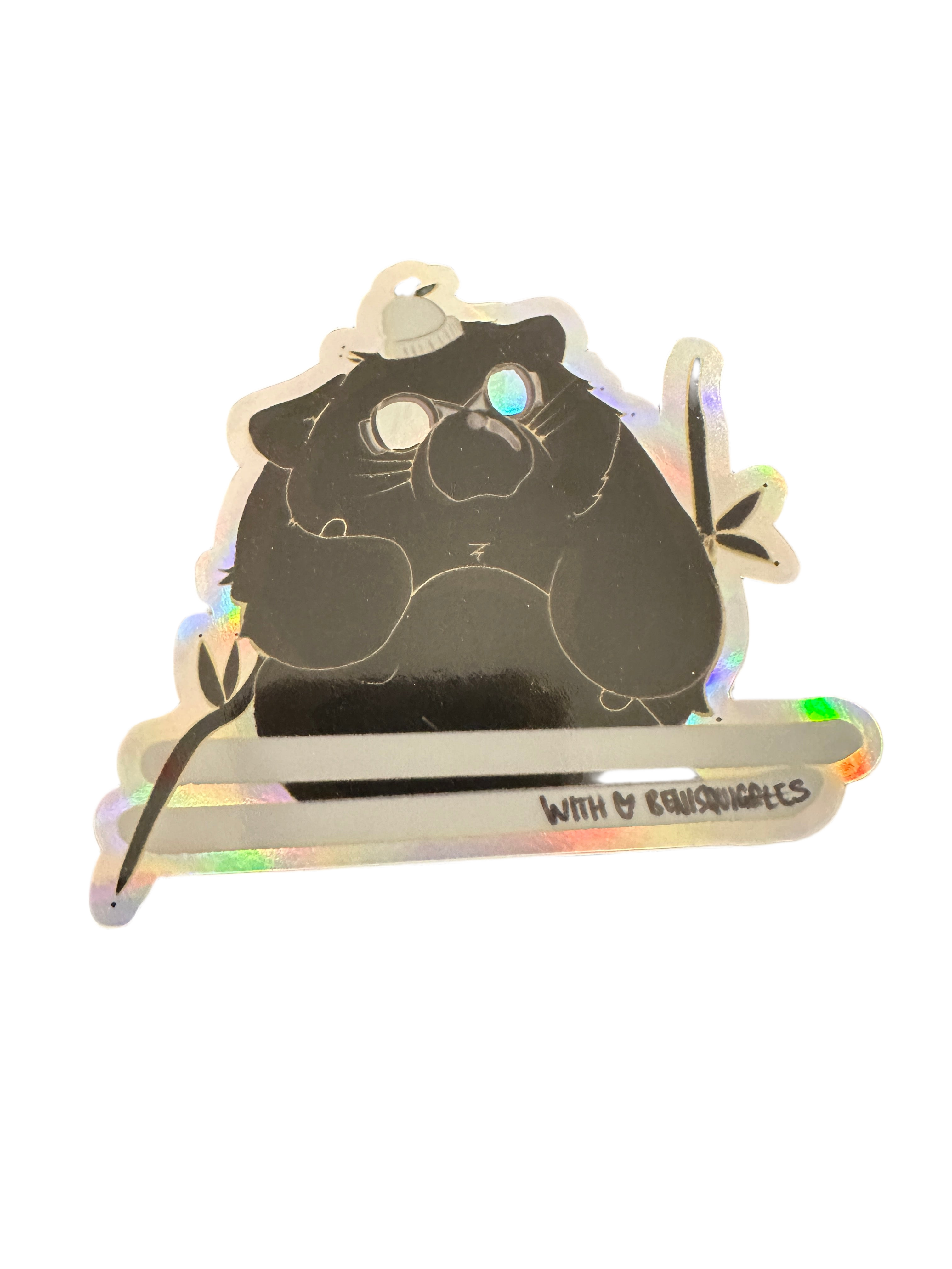 Skiing Wombat Hologram Sticker