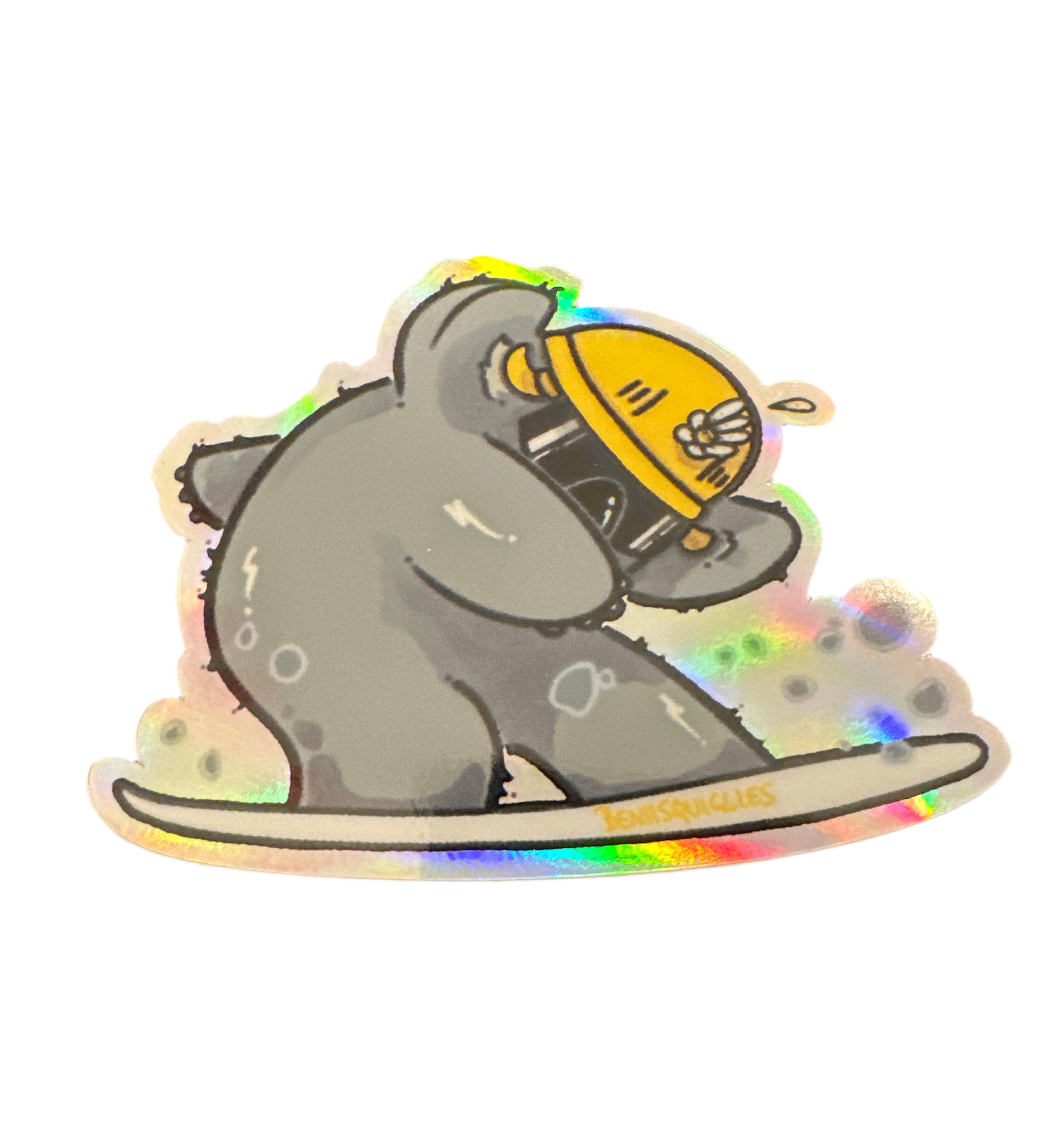 Snowboarding Koala Hologram Sticker