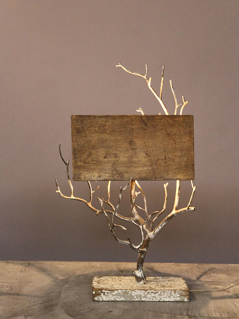 Branch Lamp with linen shade