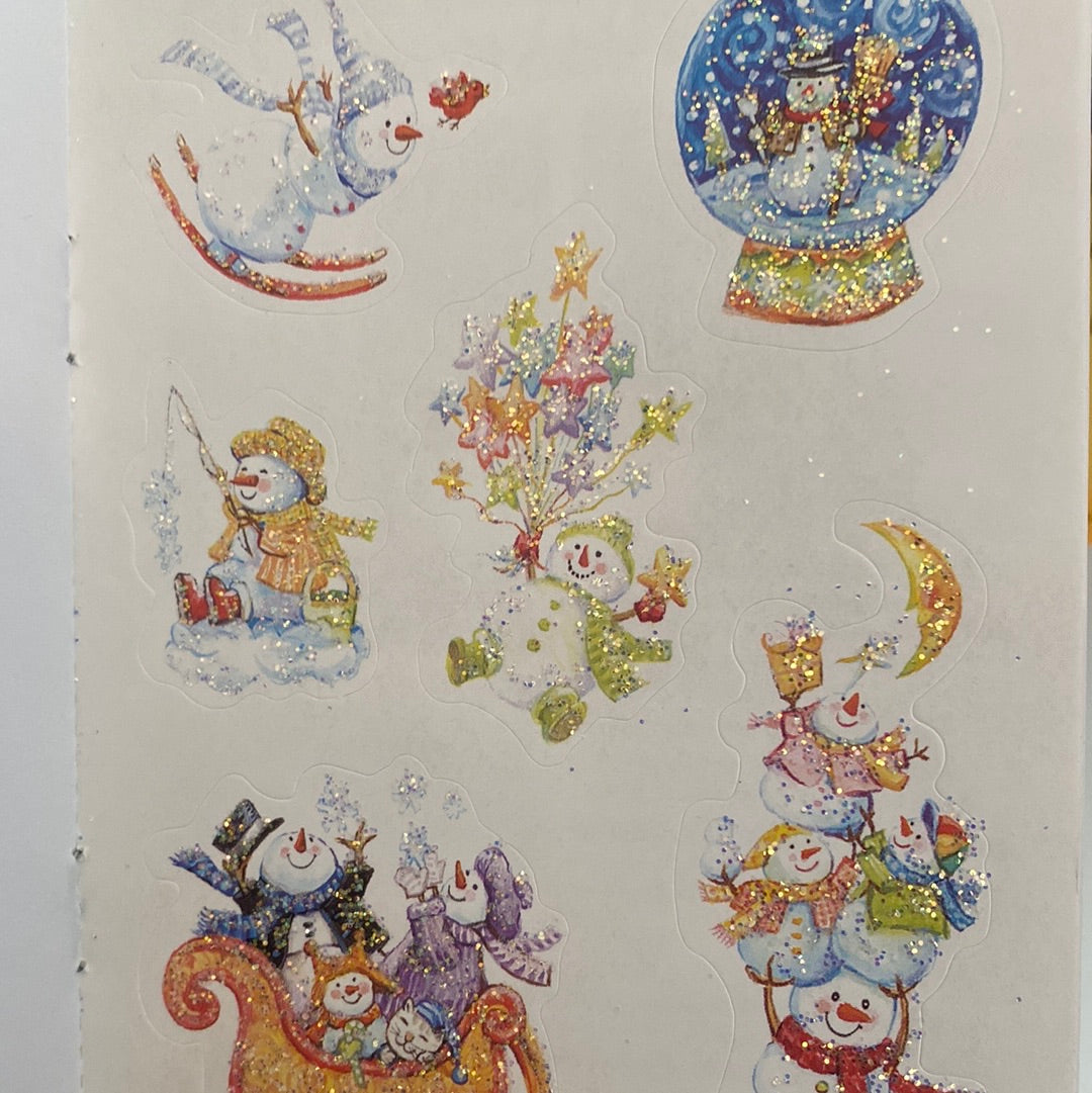 Glitter Snowman Stickers
