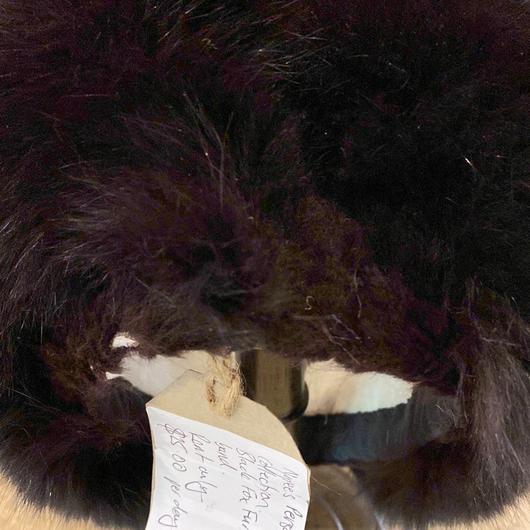 Vintage Black Fox Fur Headband (Rent)