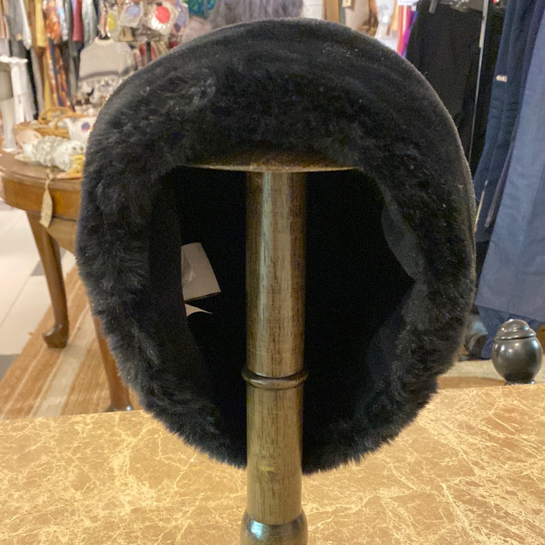 Vintage Bogner Black Faux Fur Hat