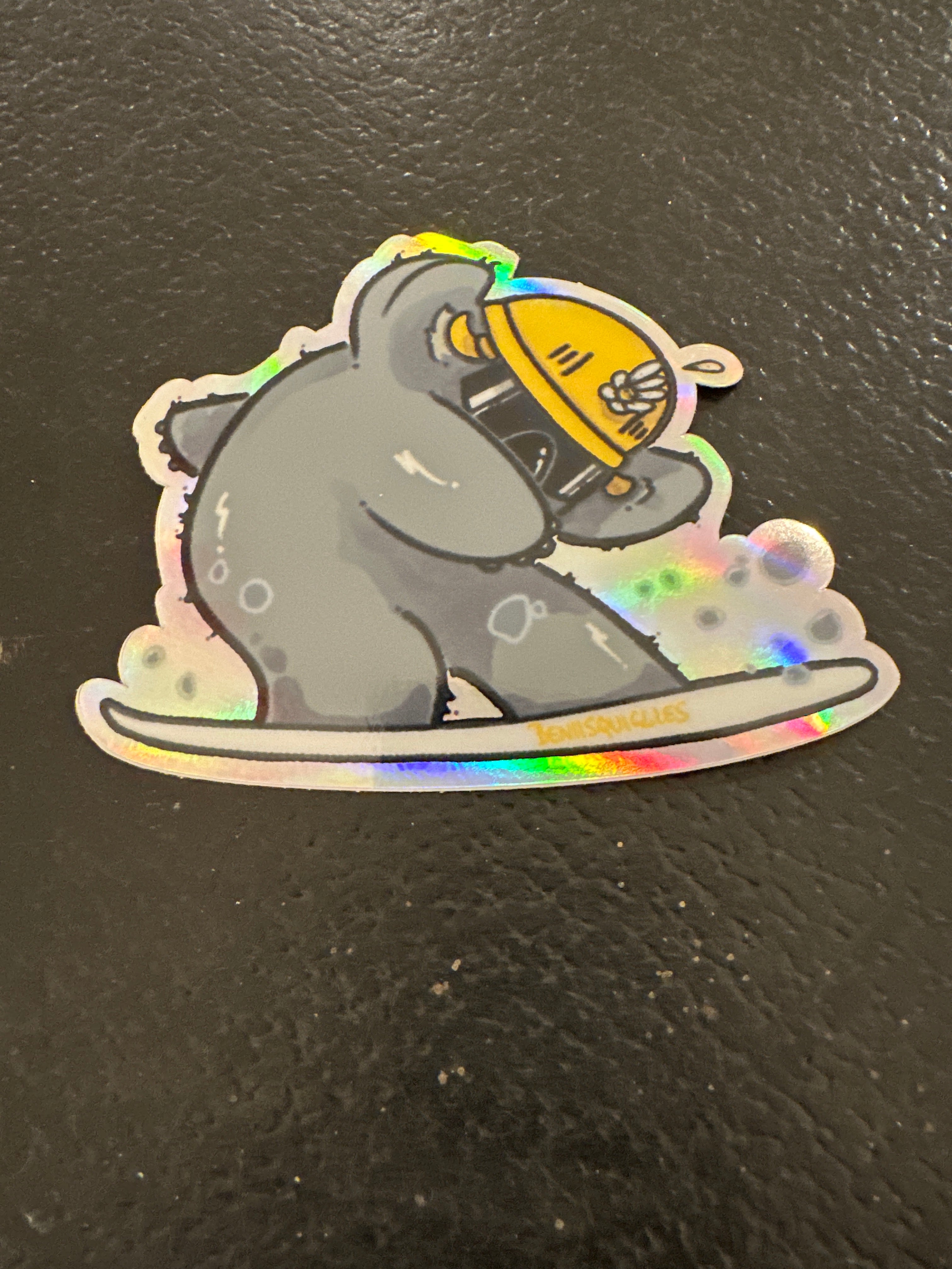 Snowboarding Koala Hologram Sticker