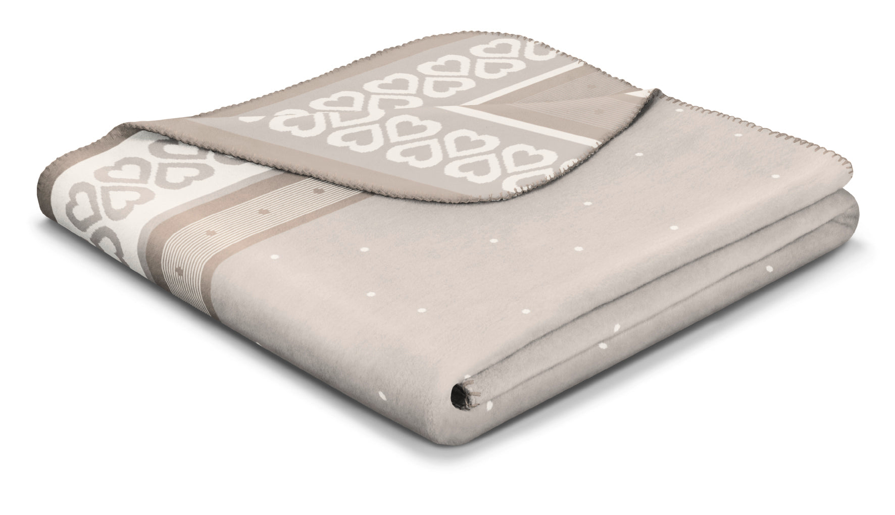 This image shows the cream and beige Alpine Cottage blanket folded.