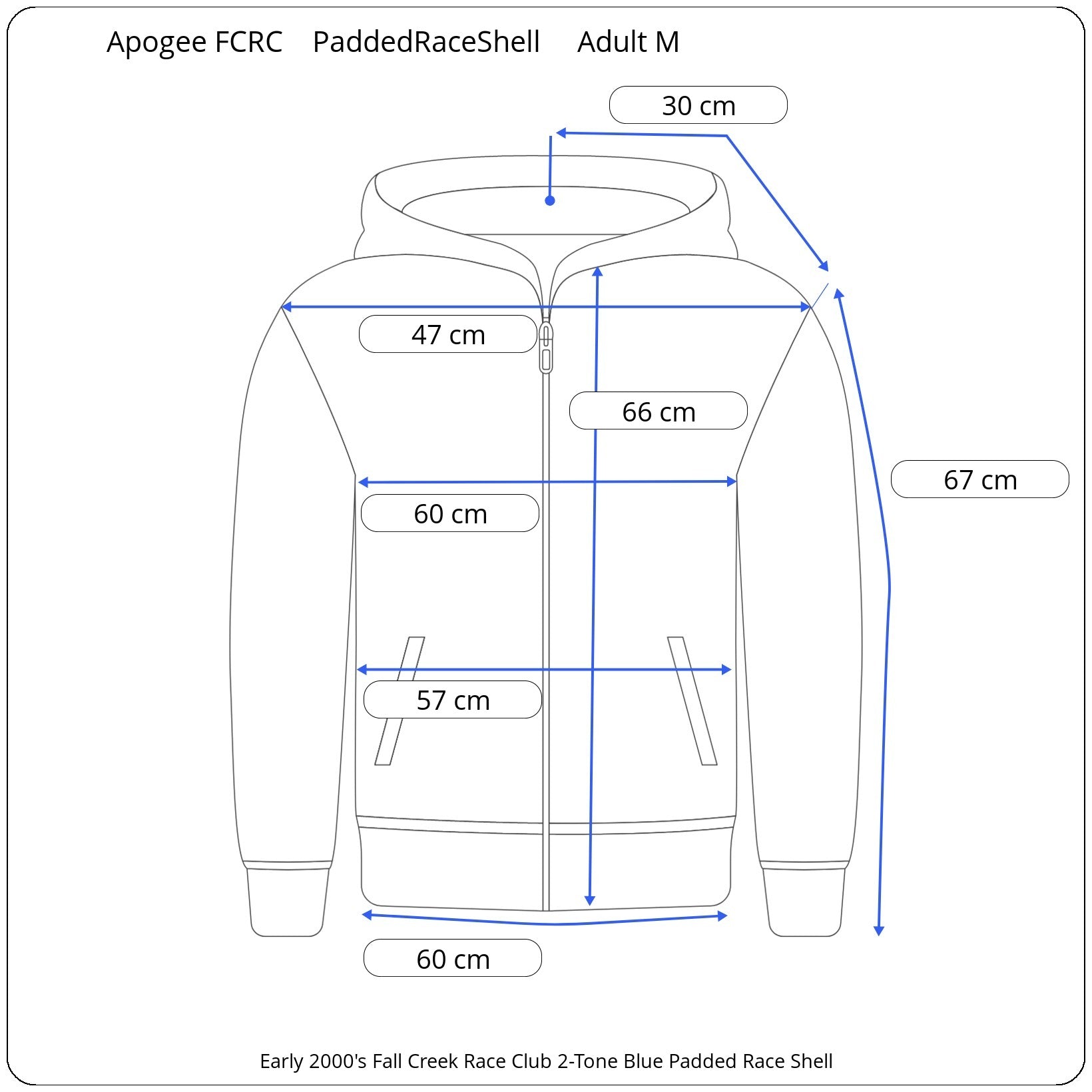 Size Chart for Adult Medium Shell