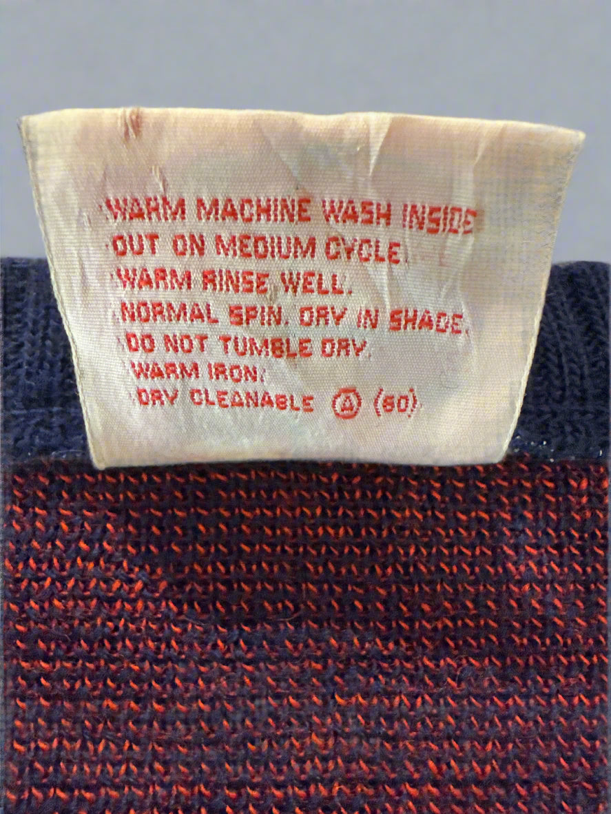 Vintage Navy Blue Jac-Tion Koala With Skis Jumper Care Label