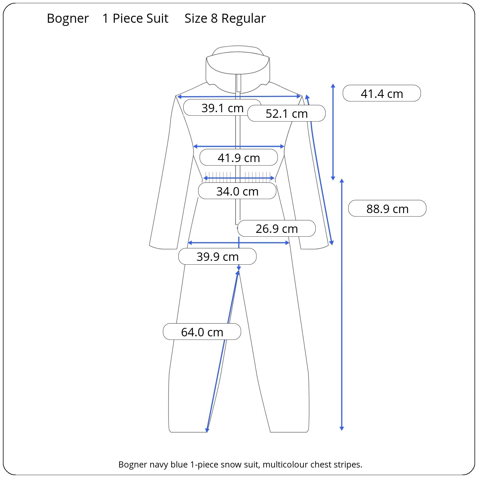 Vintage Bogner Royal Blue with Red Pipping 1-Piece Ski Suit – I Dream ...