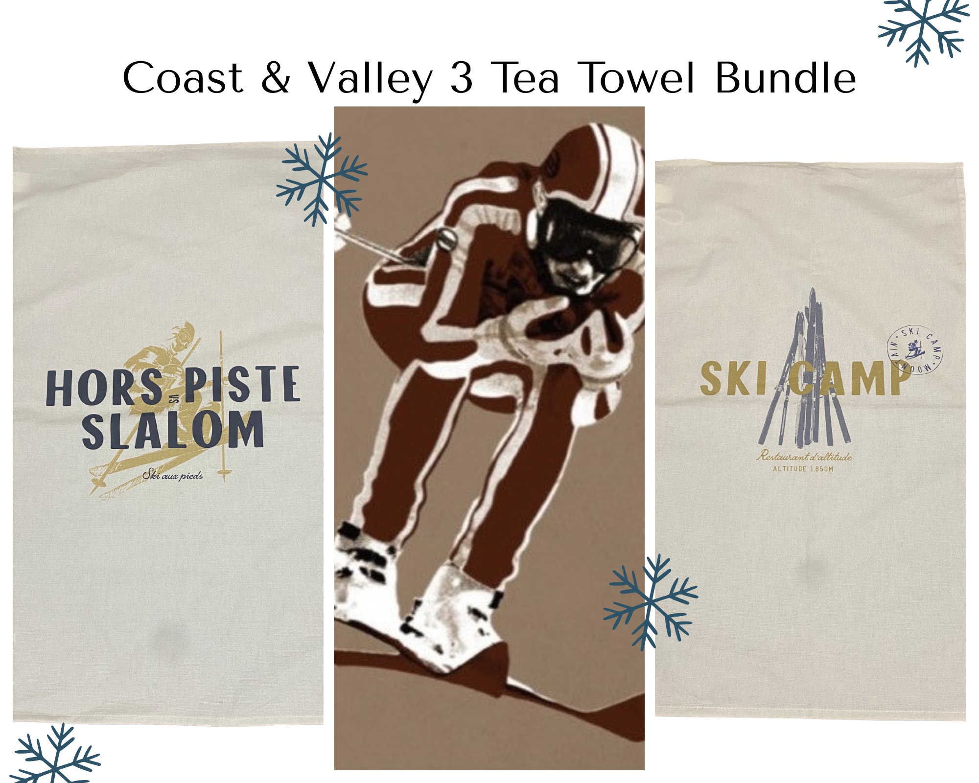 3 Coast & Valley Ski Tea Towels Bundle