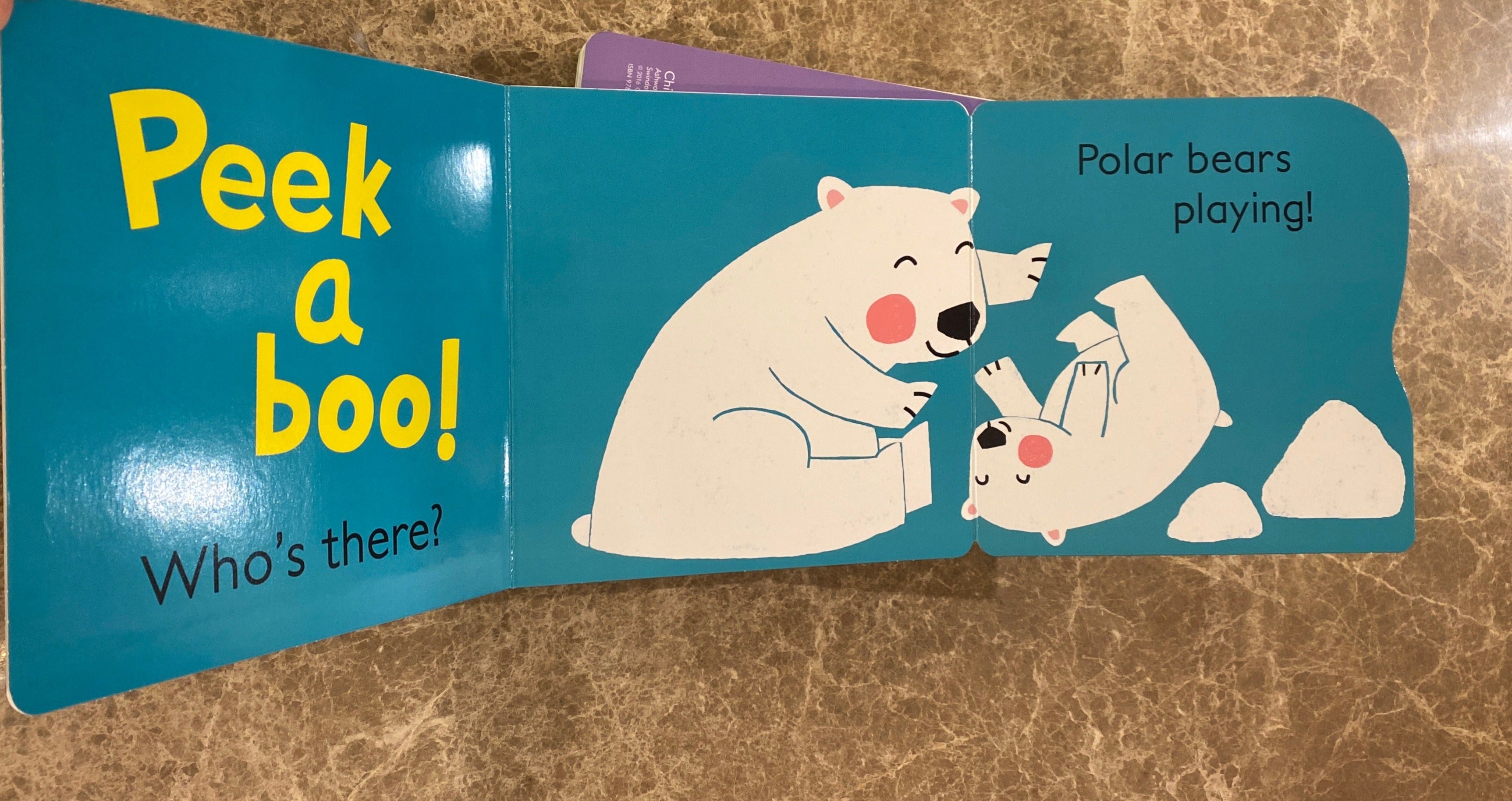 Peekaboo Board Book: fold out flap showing polar bears