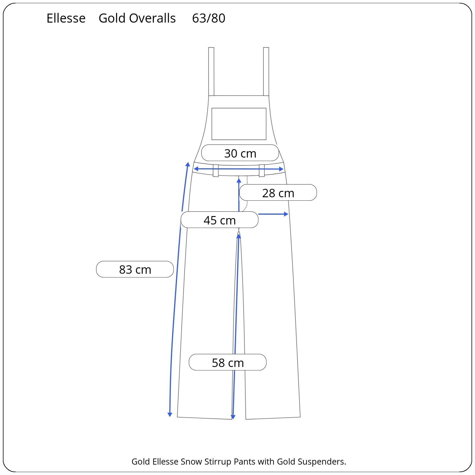 Size Chart: Ellesse Gold Pants 63/80