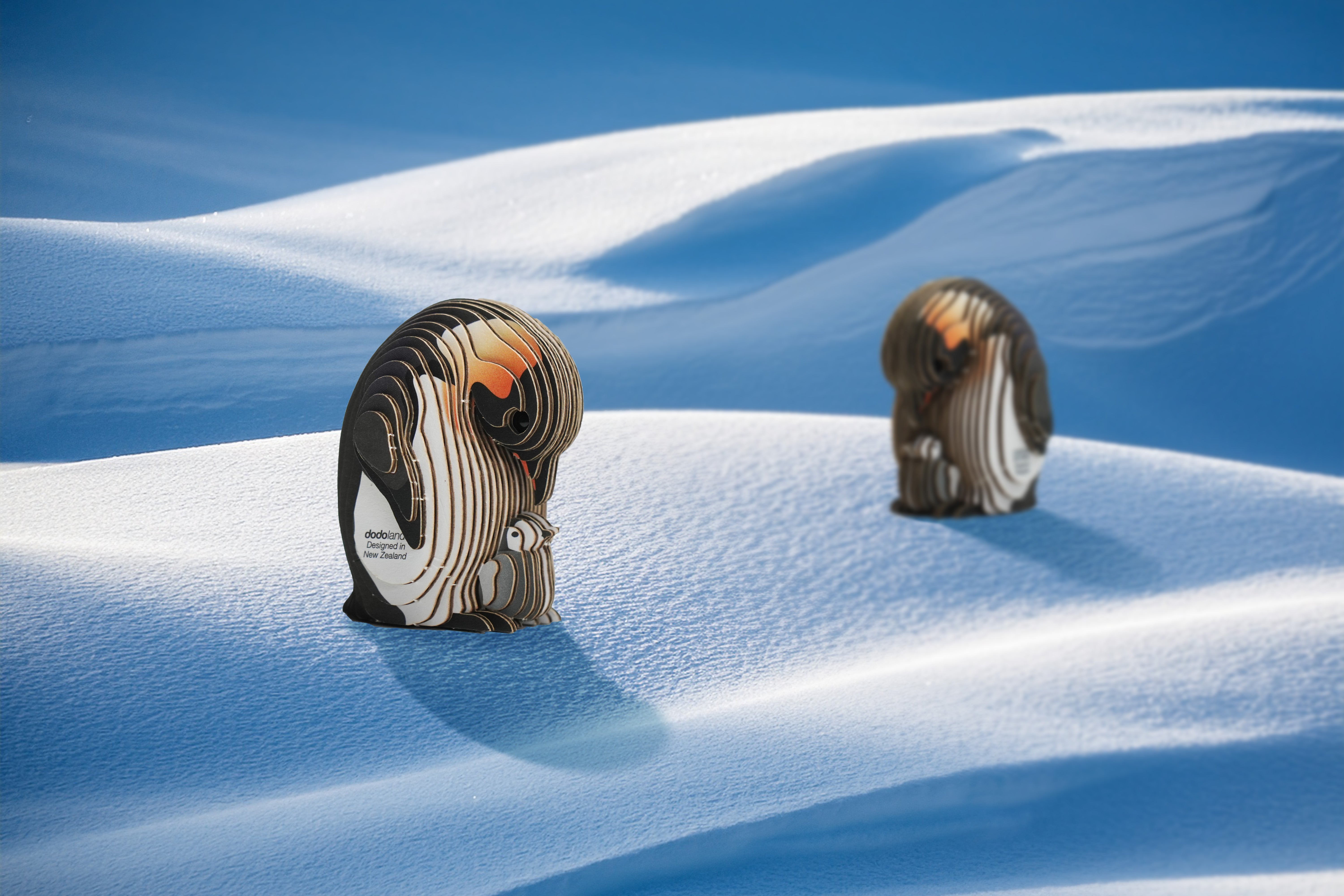 EUGY Emperor Penguin - 3D Cardboard Model Kit on ice