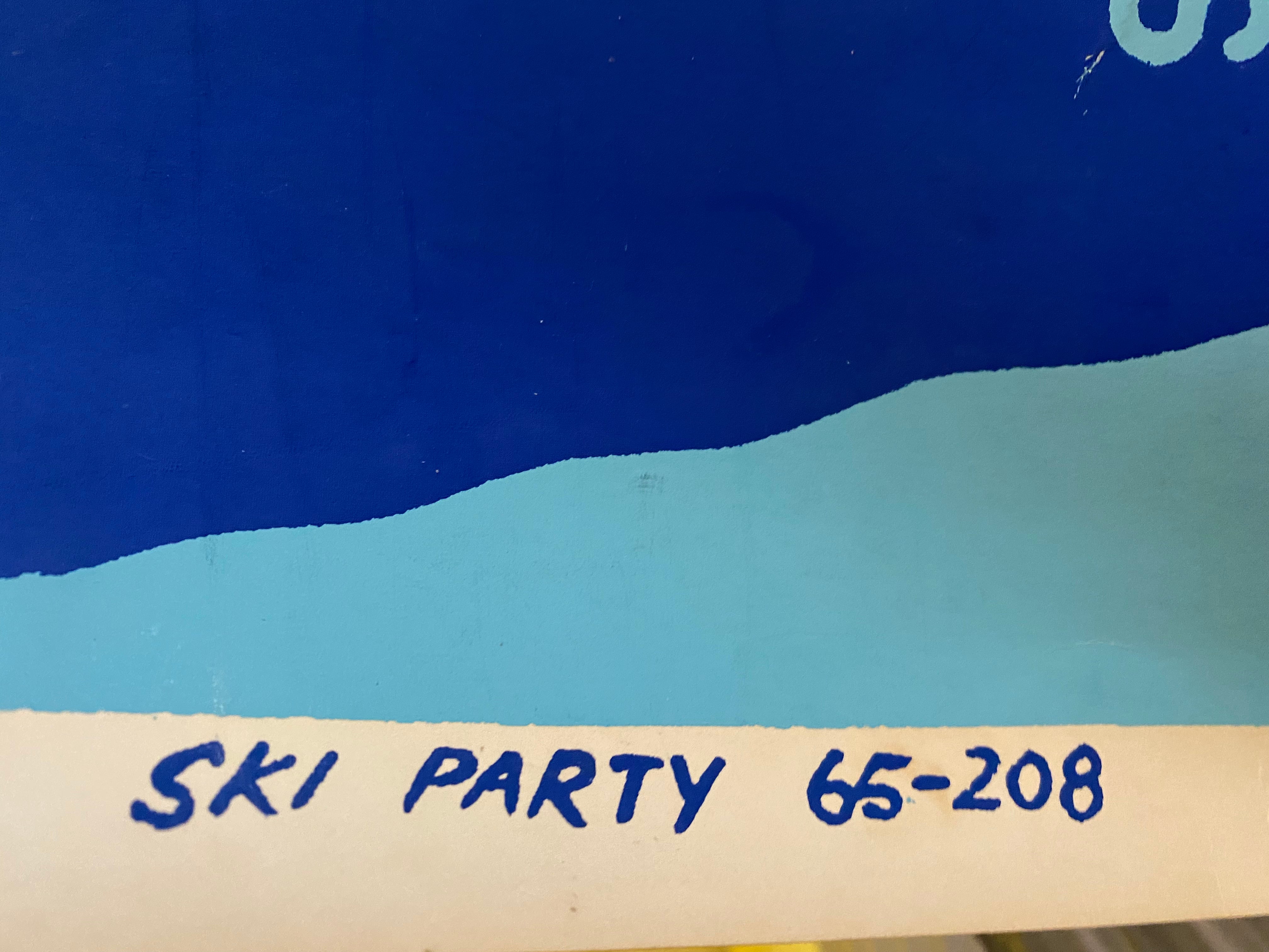 1965 Ski Party Film Banner Poster, closeup of date