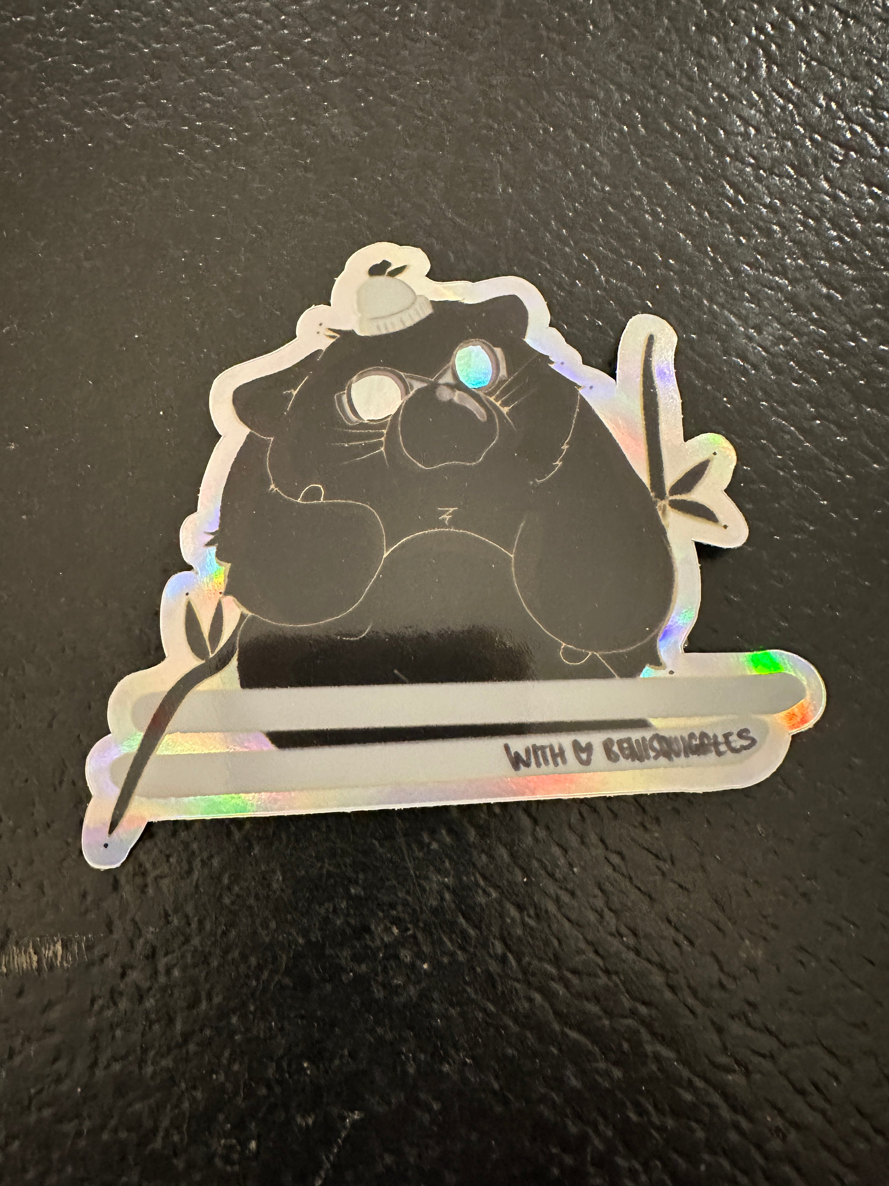 Skiing Wombat Hologram Sticker
