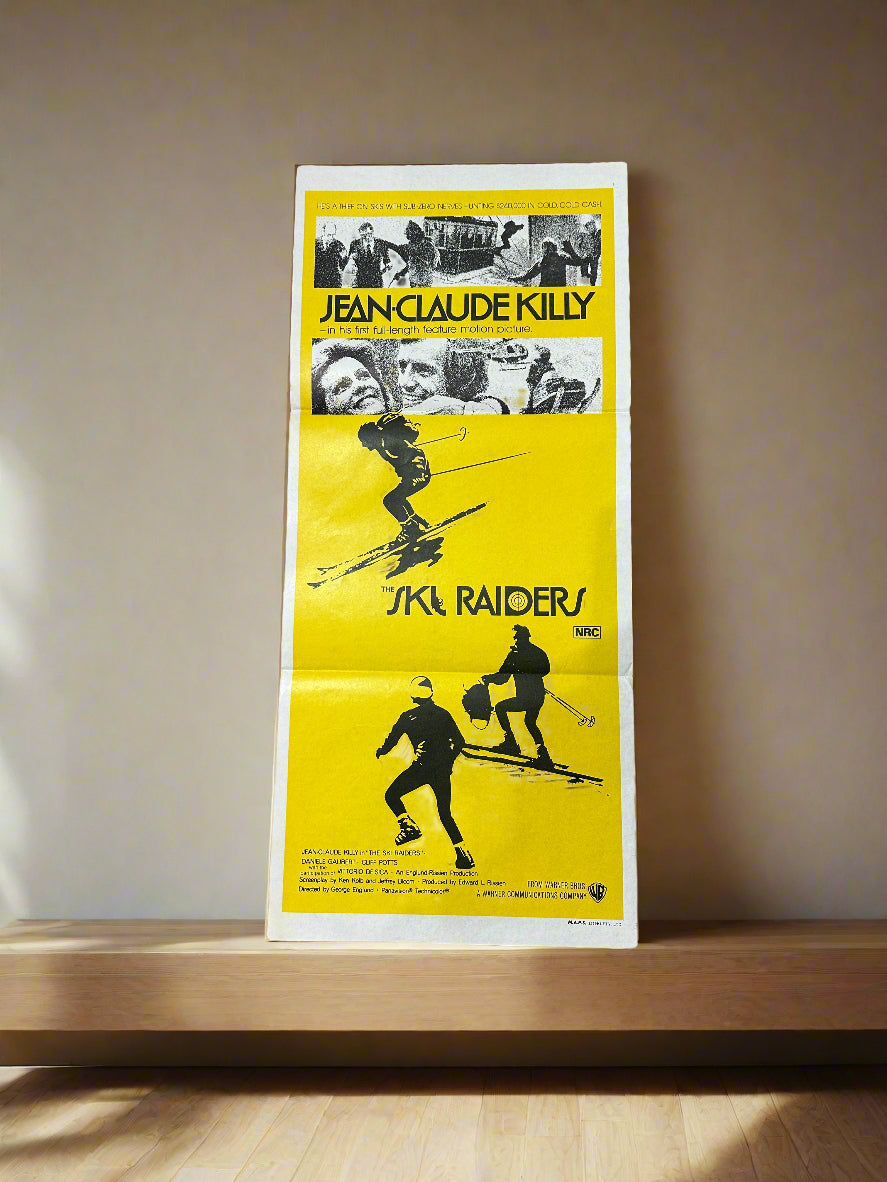 1972 The Ski Raiders Original Yellow Daybill Movie Poster