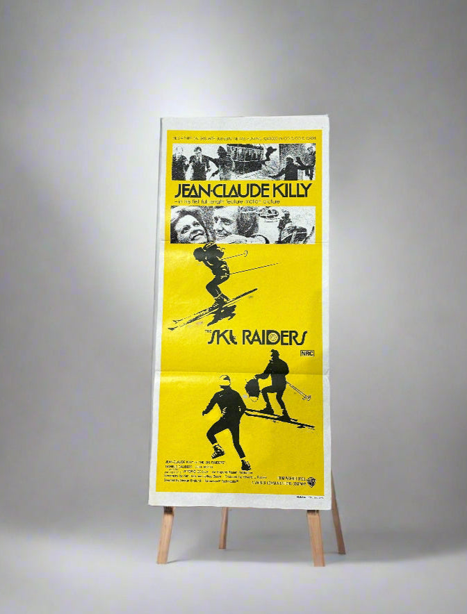 1972 The Ski Raiders Original Yellow Daybill Movie Poster, from further away. 