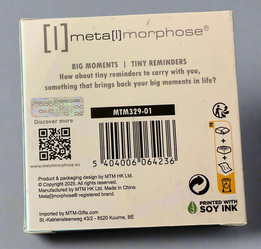 Metalmorphose Penguin Key Ring in box, back of box