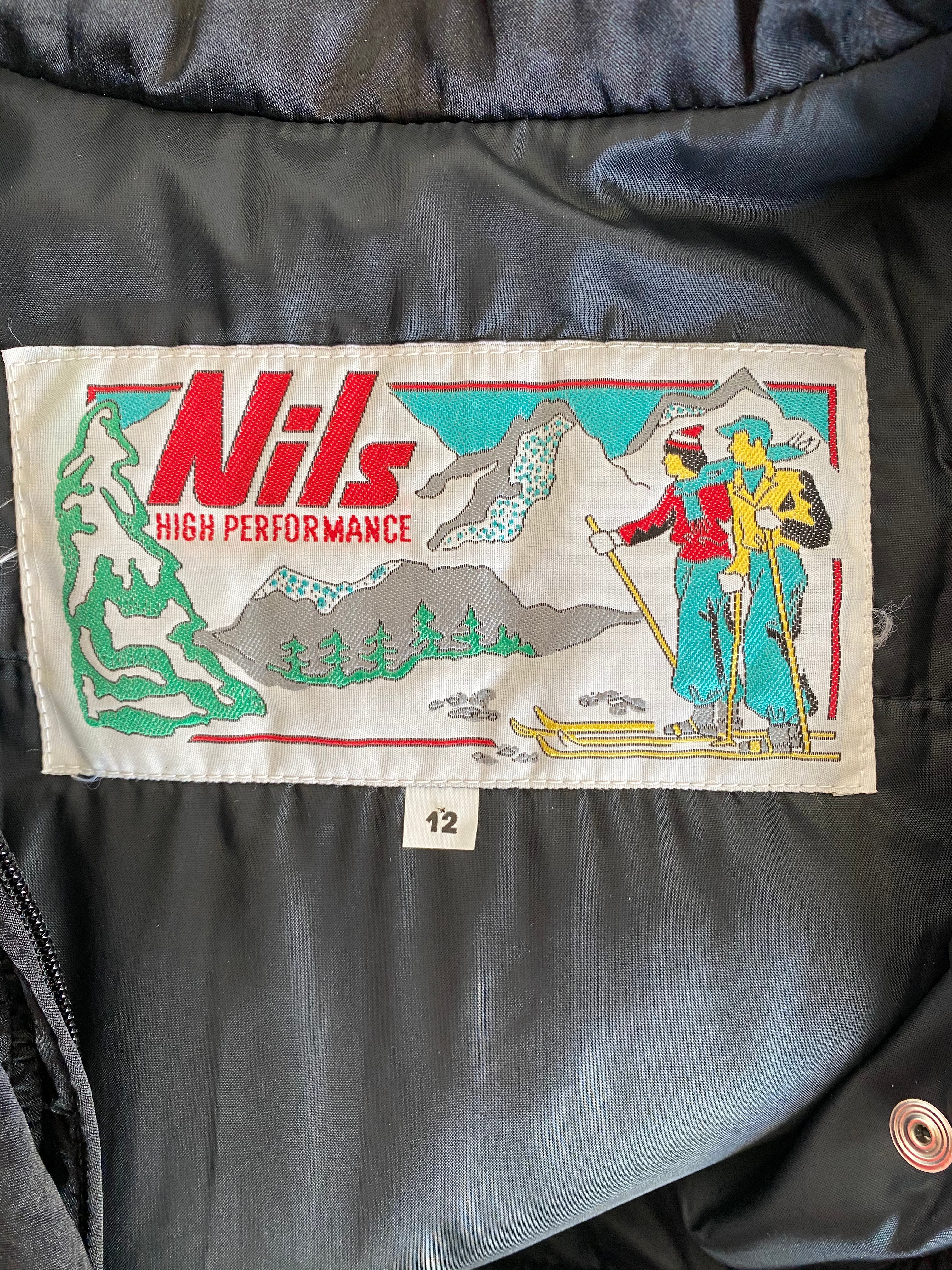 Vintage Nils Black Stirrup Pant One Piece Ski Suit