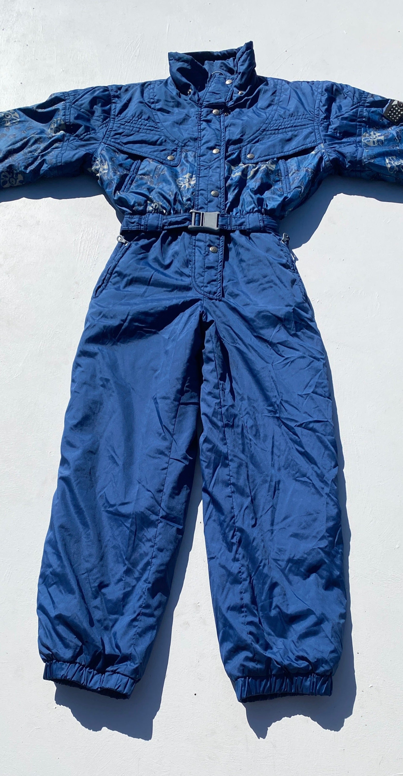Vintage McRoss Blue 2-tone One Piece Ski Suit (Rent)