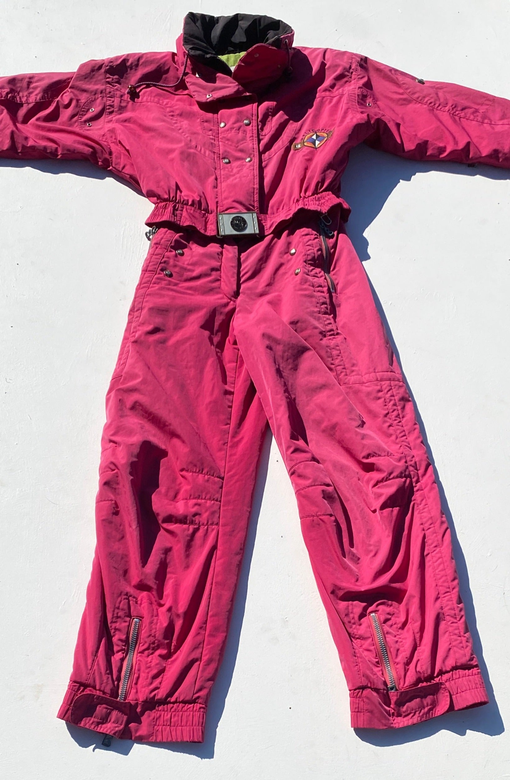 Vintage Bogner Pink 'Helicopter' One Piece Ski Suit