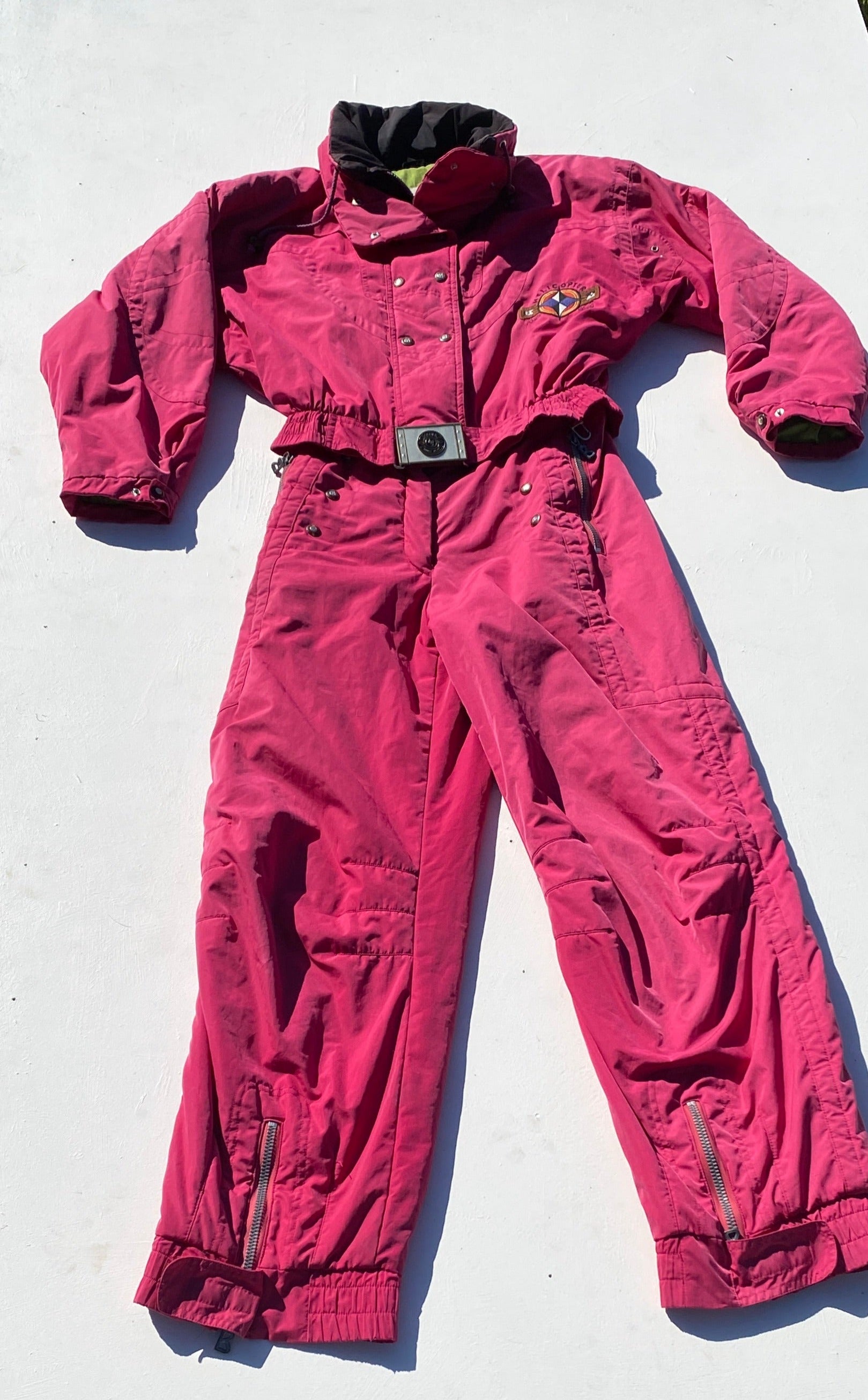 Vintage Bogner Pink 'Helicopter' One Piece Ski Suit