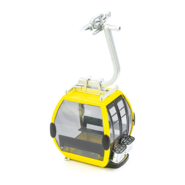 This image shows the yellow with black doors Gondola Omega IV 8