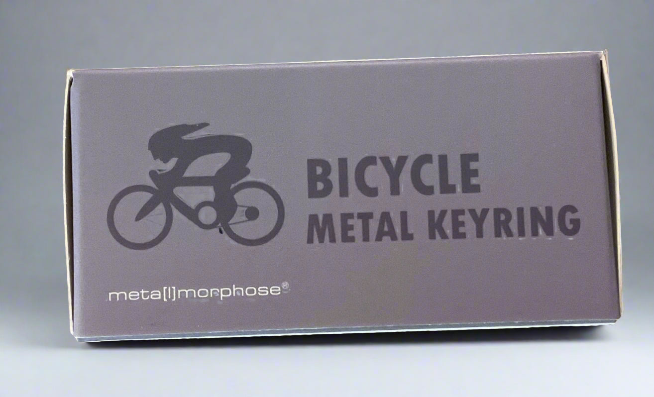 Cycle Key ring in box, side view