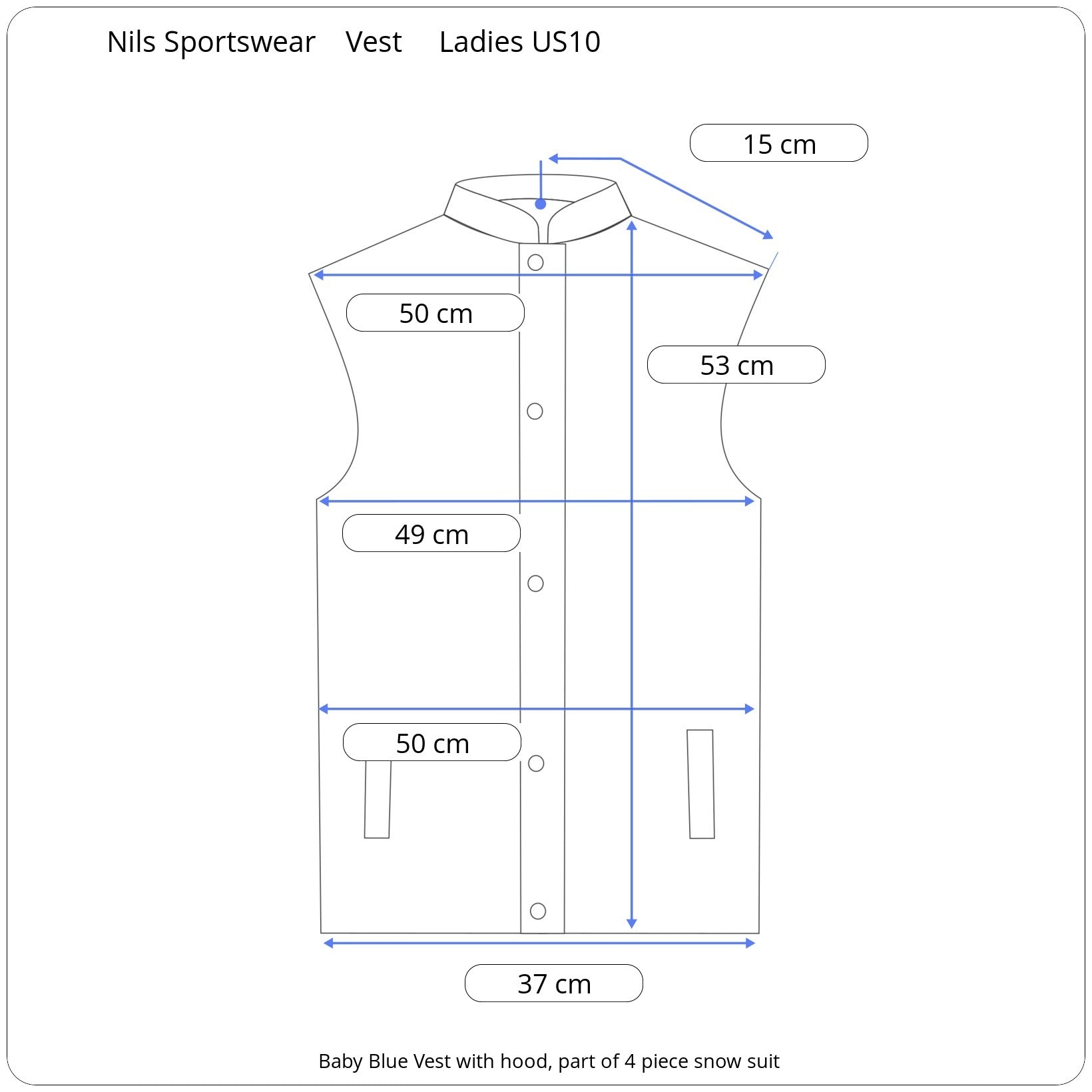 Vest Size chart