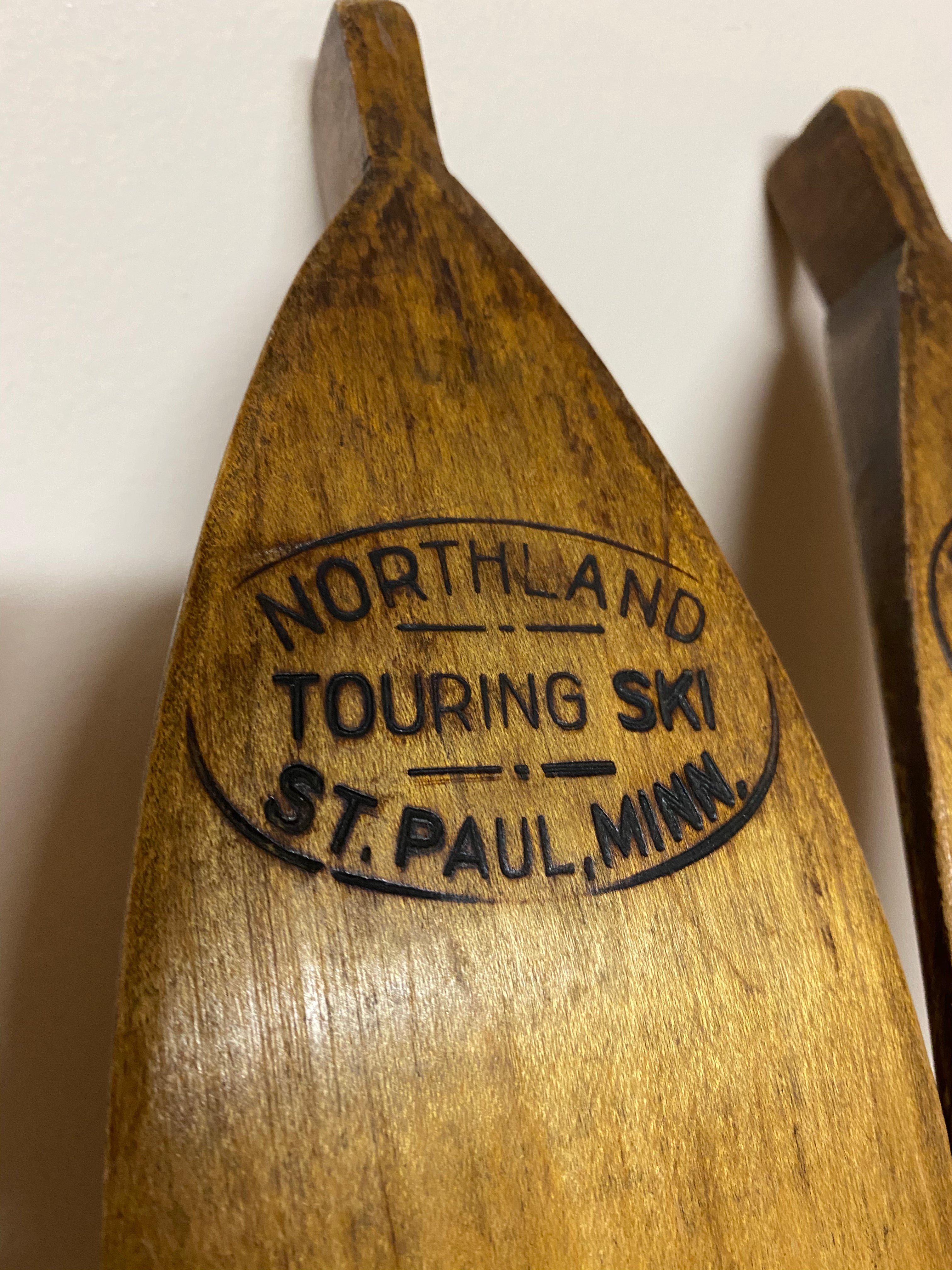 Vintage Maple Northland Touring Skis 179cm. Bases Tips Branding