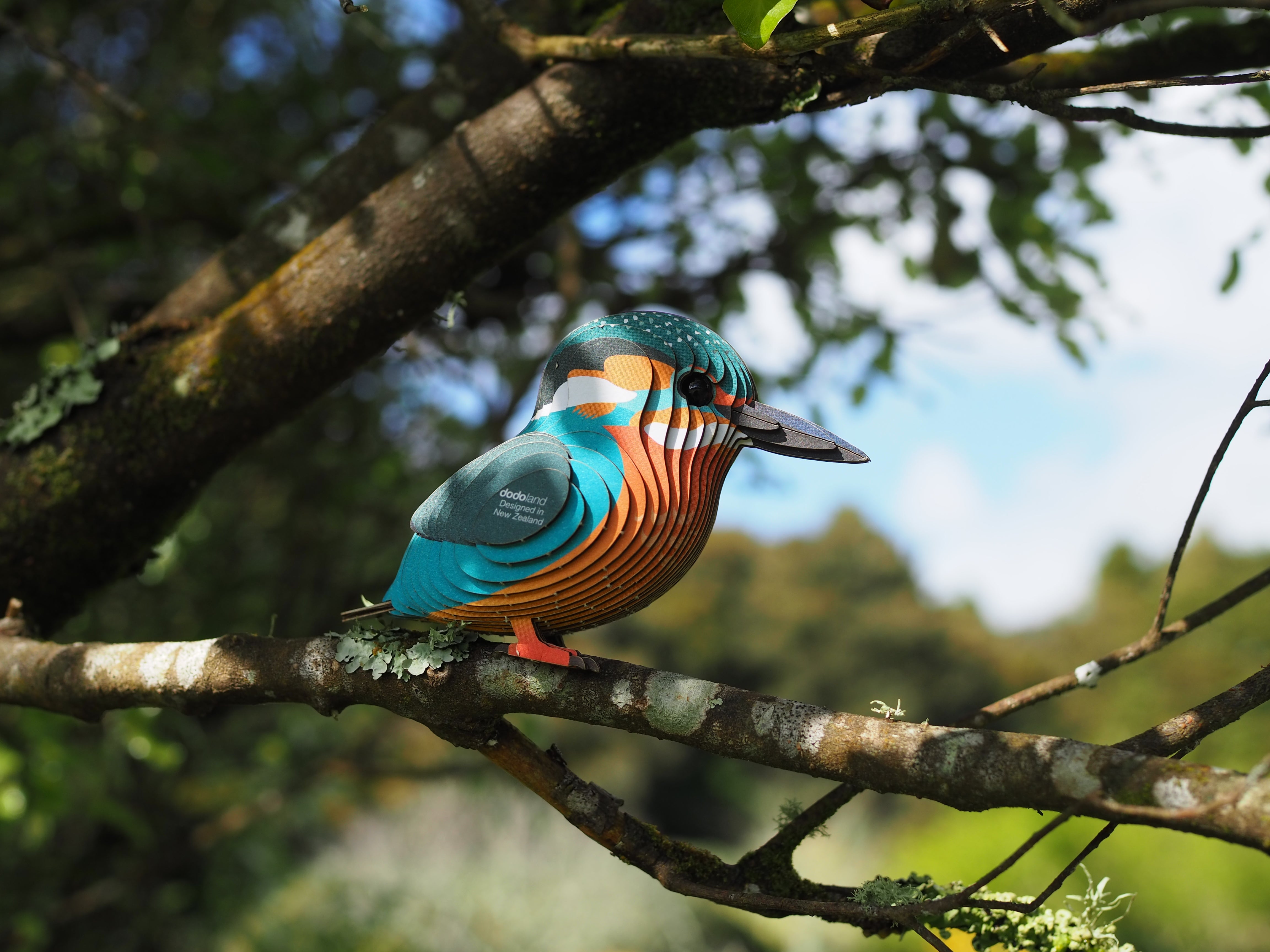 EUGY Kingfisher - 3D Cardboard Model - In a tree 4
