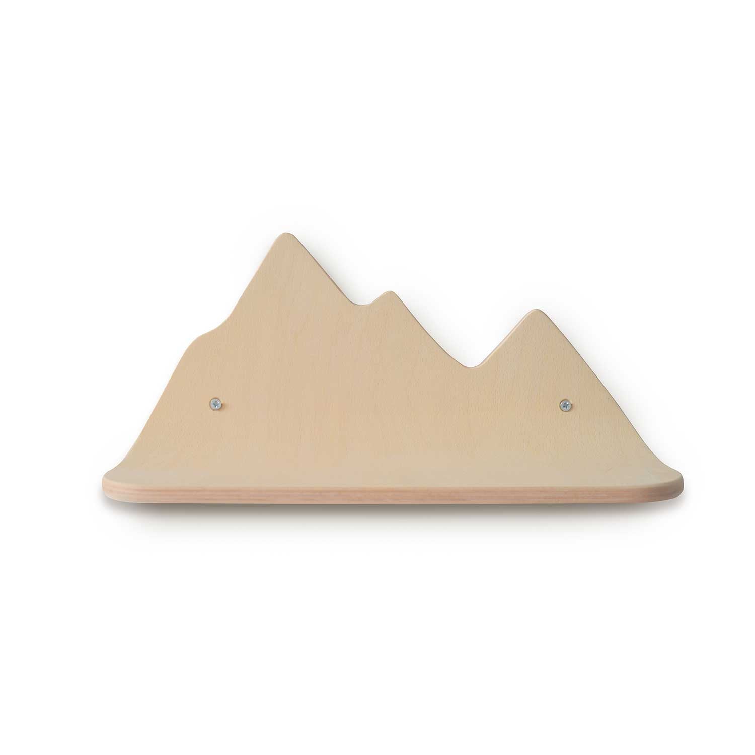 Mountain Shelf Made from curved beechwood ply against white background. Front on