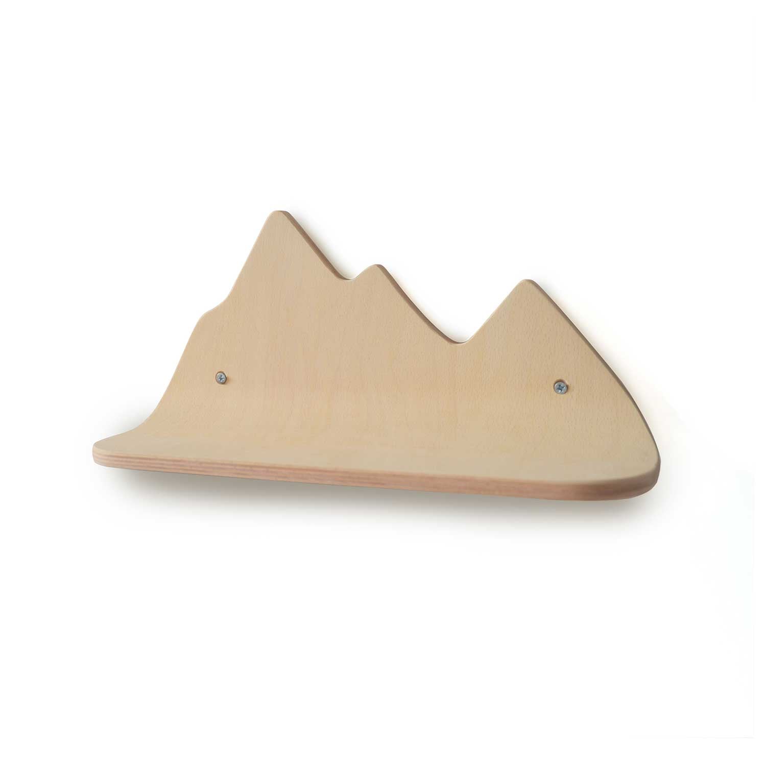 Mountain Shelf Made from curved beechwood ply against white background. Side on