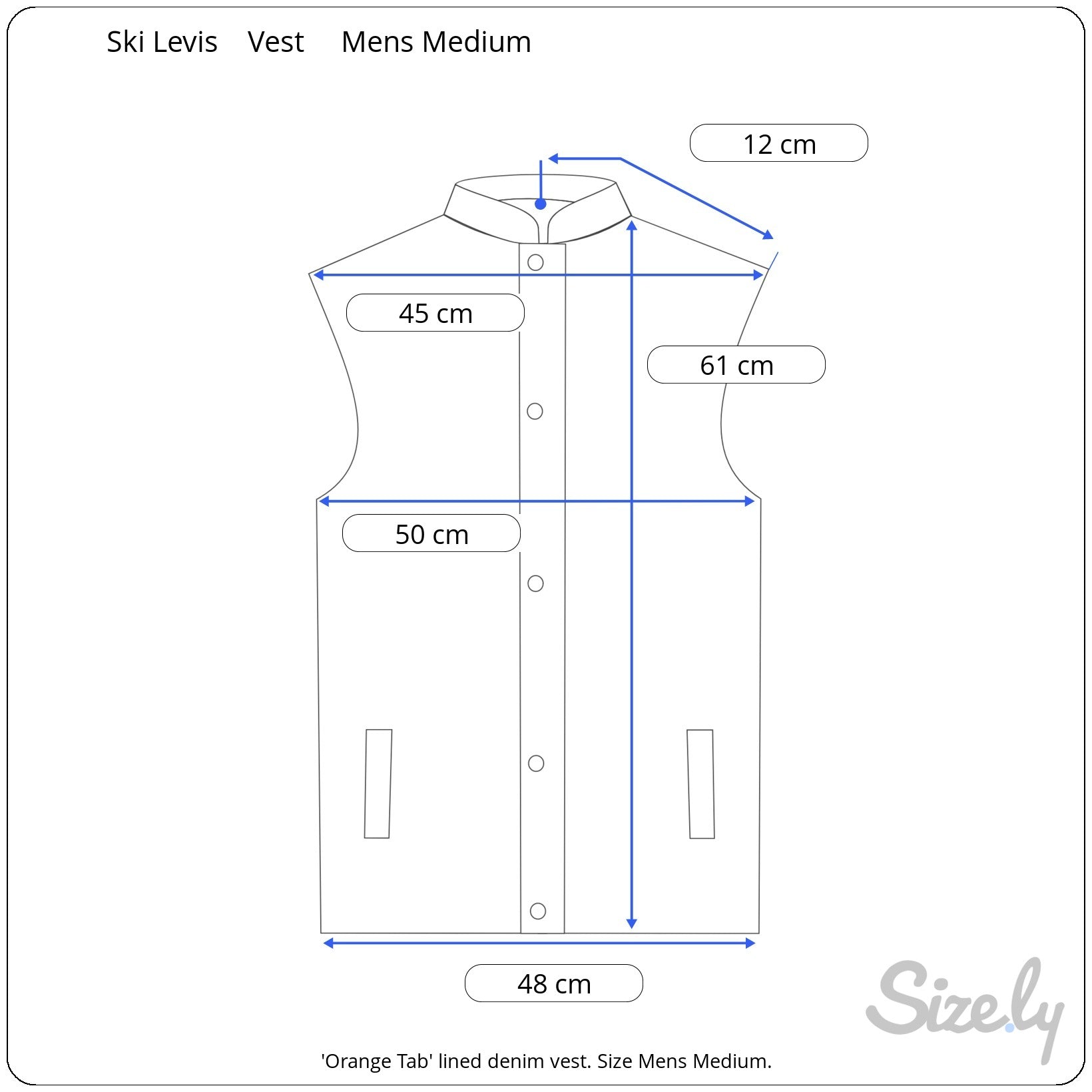 Ski Levi's Orange Tab Men's Medium Vest Size Chart