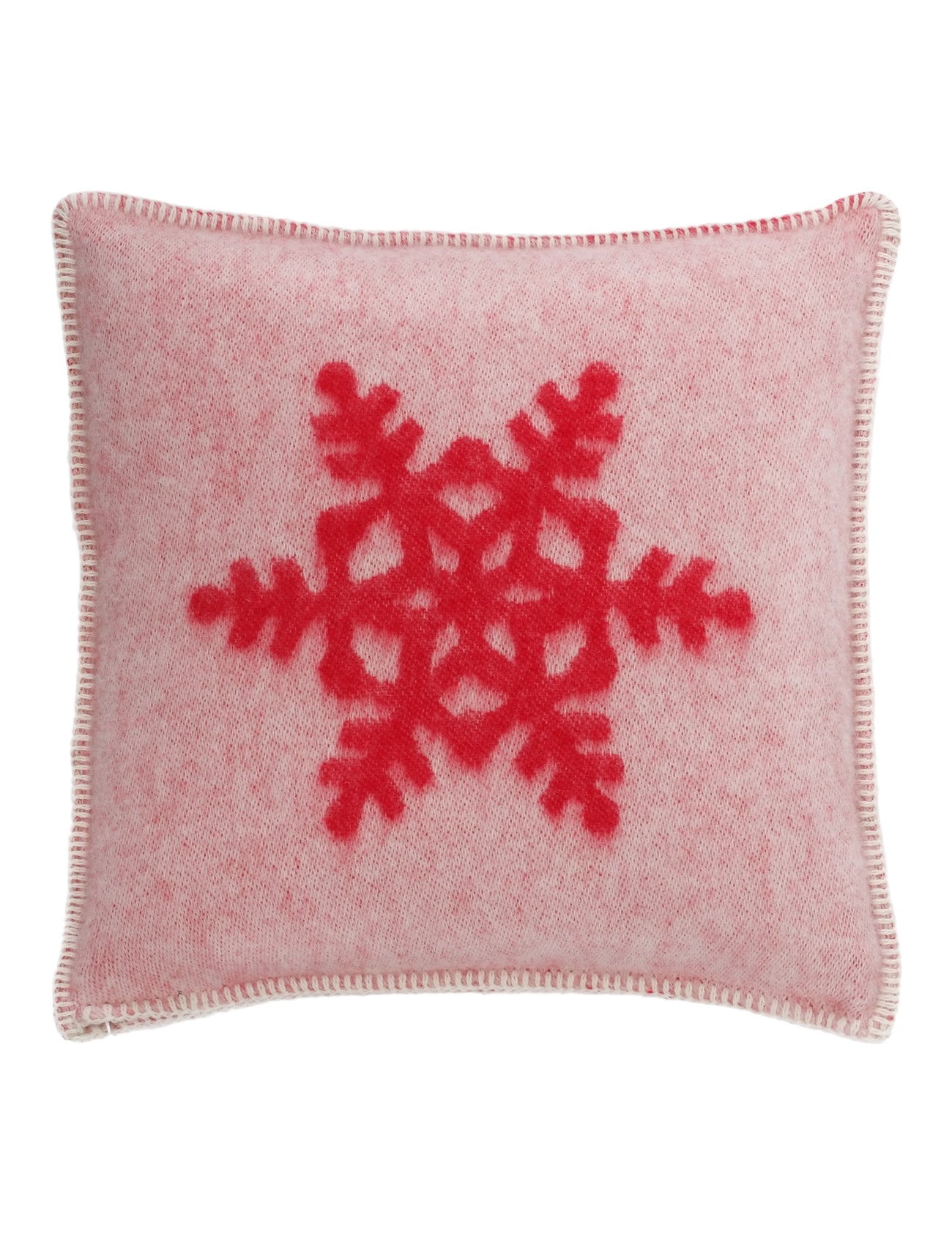Red Snowflake Wool Cushion