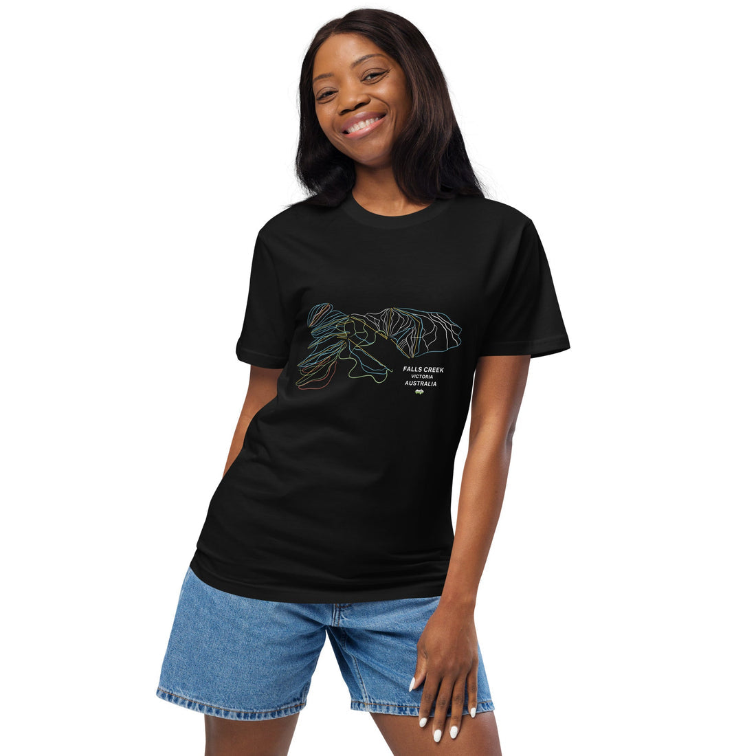 Falls Creek Mountain Map Organic T-Shirt