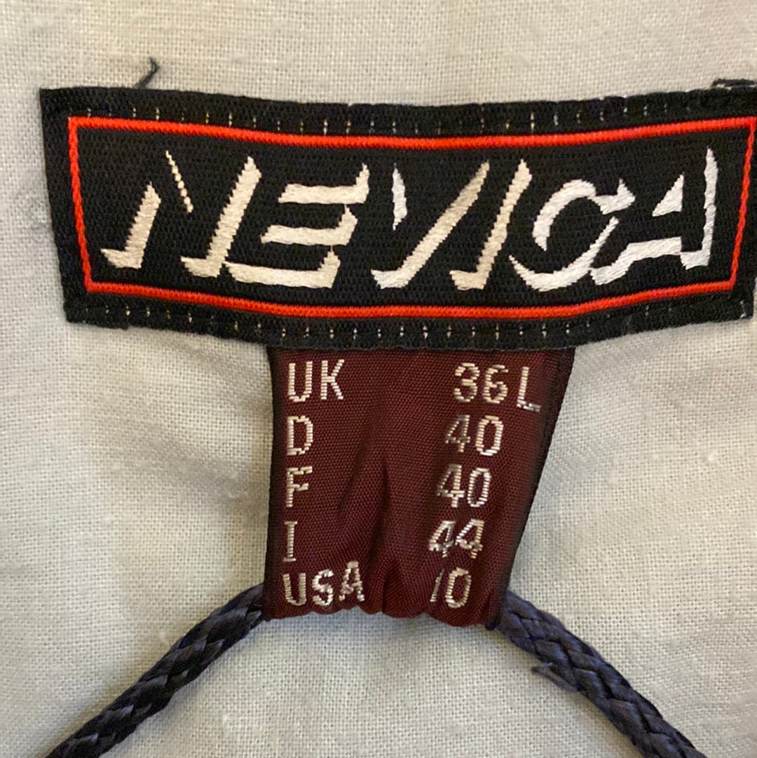 Nevica 'ZigZag' Navy Blue & Purple Striped 1 Piece Ski Suit Matching Gloves, size label