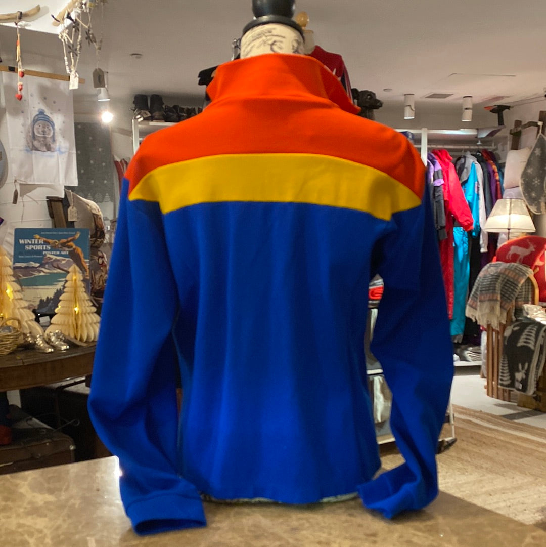 Vintage AFRC Blue Orange & Yellow Soft Shell Jacket, back view