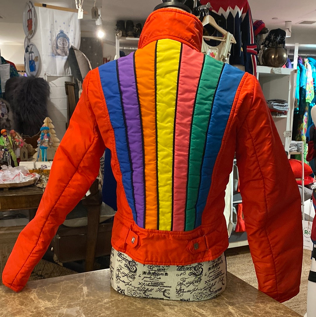 Vintage Head Red Rainbow Ski Jacket
