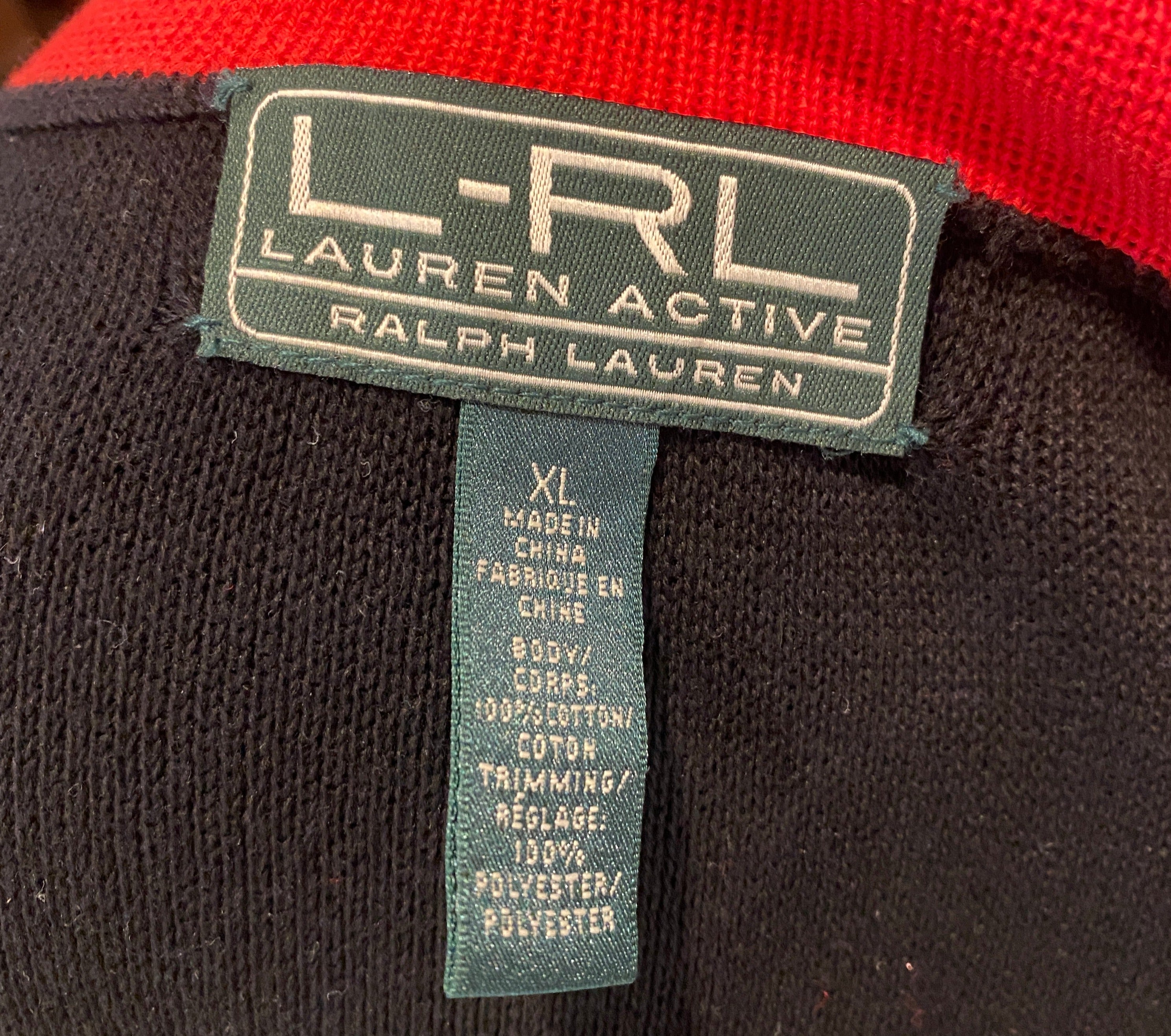 Vintage Ralph Lauren Active Black & White Snowflake Cardigan/Jumper. Brand & Size label