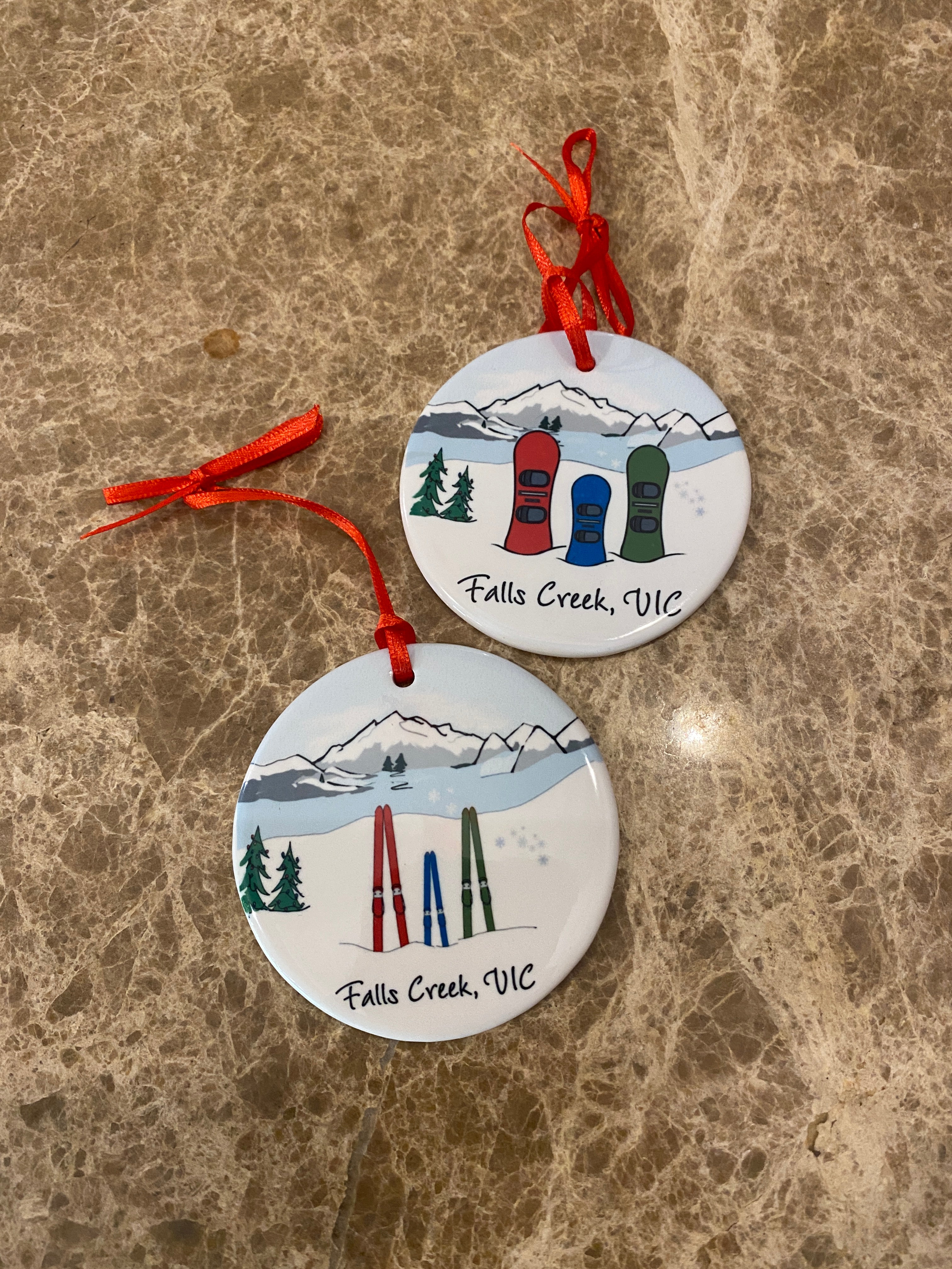 Ski & Snowboard Falls Creek Ceramic Ornament