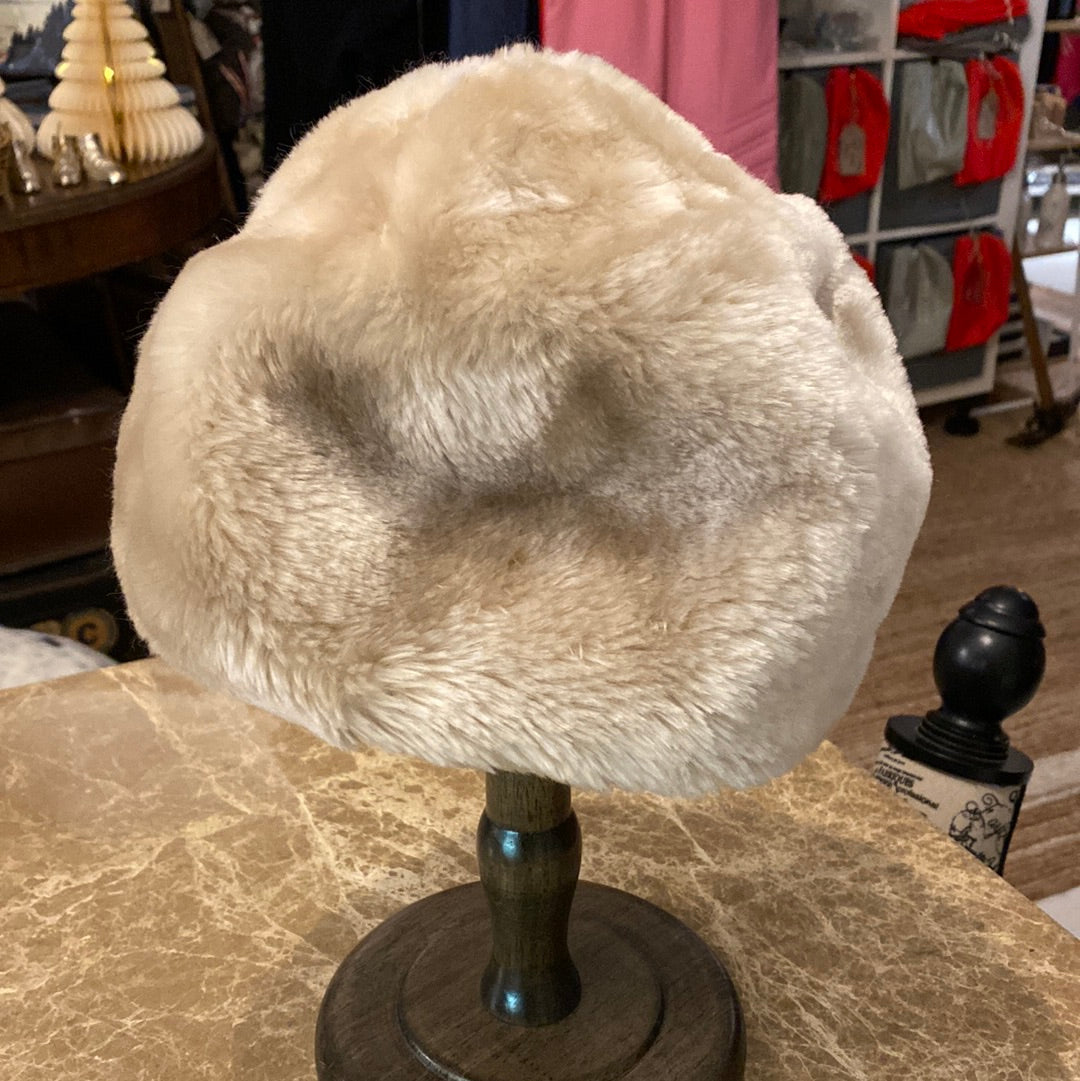 Cream Faux Fur Hat