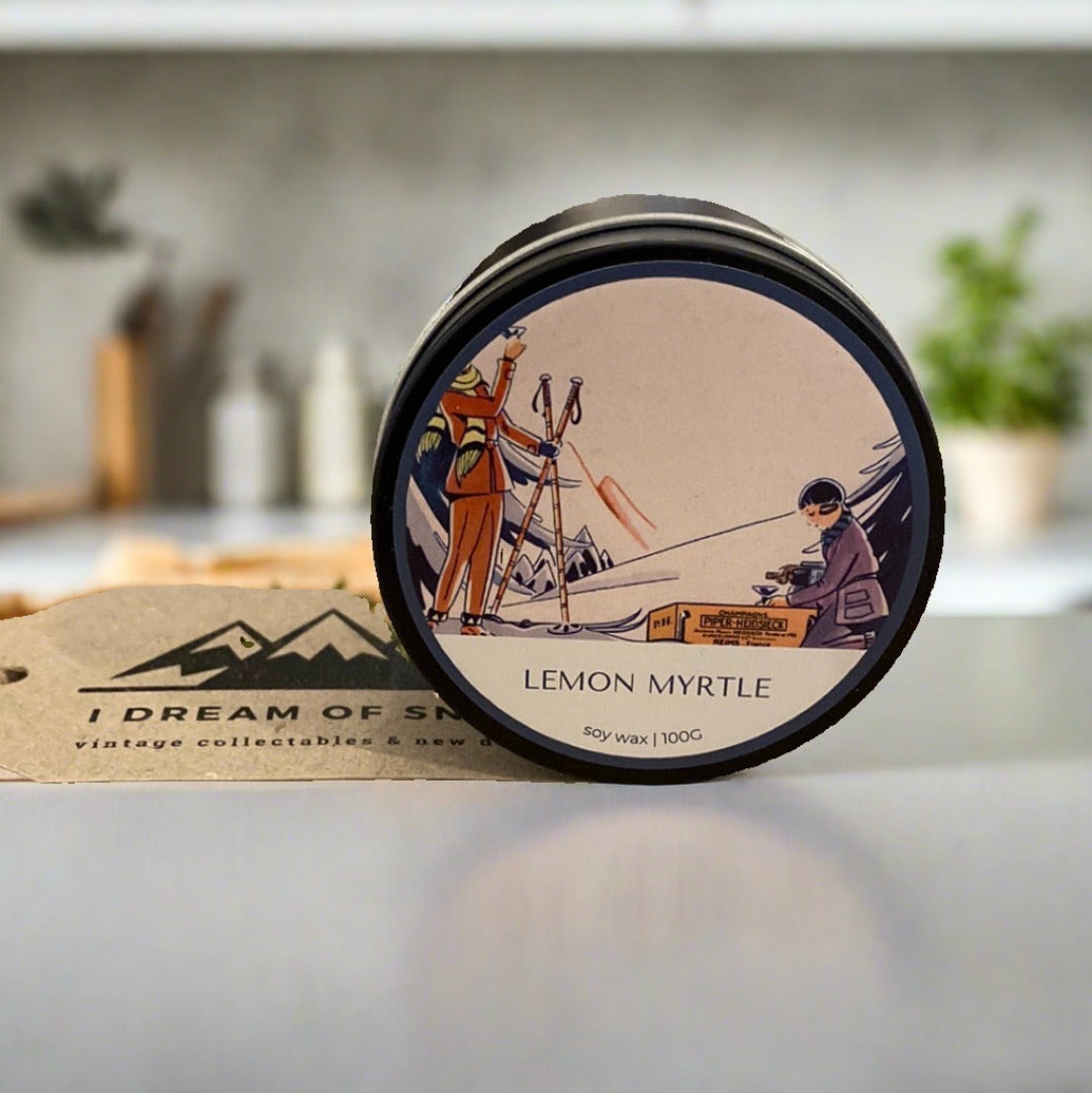 Ladies Ski Picnic Lemon Myrtle Mini Travel Tin Candle