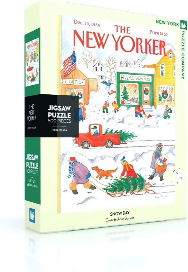 Puzzle Box: Snow Day Puzzle New Yorker Magazine Font Cover.