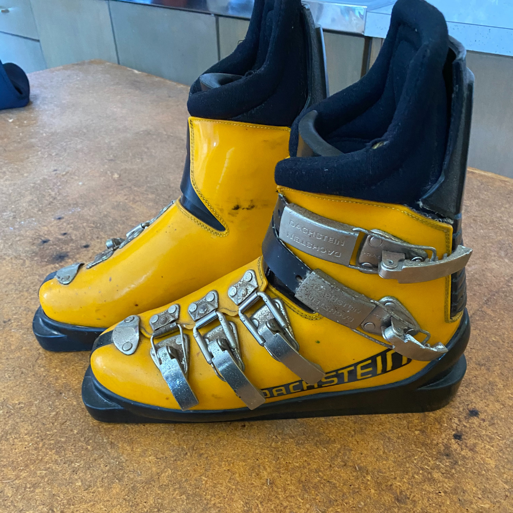 Vintage Yellow DACHSTEIN Ski Boots