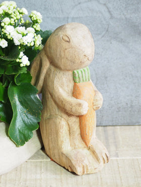 Carved wooden rabbit