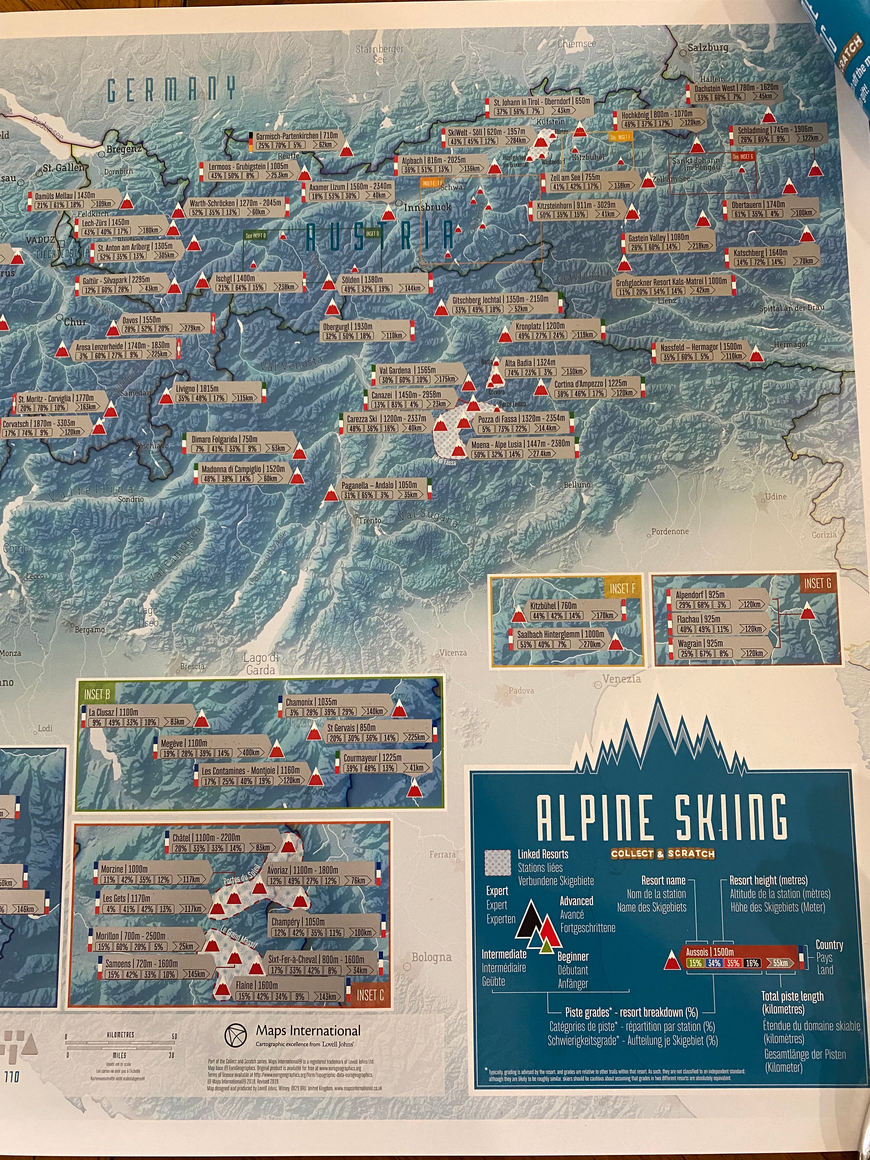 European Alpine Skiing Scratch Poster: Right hand side close up