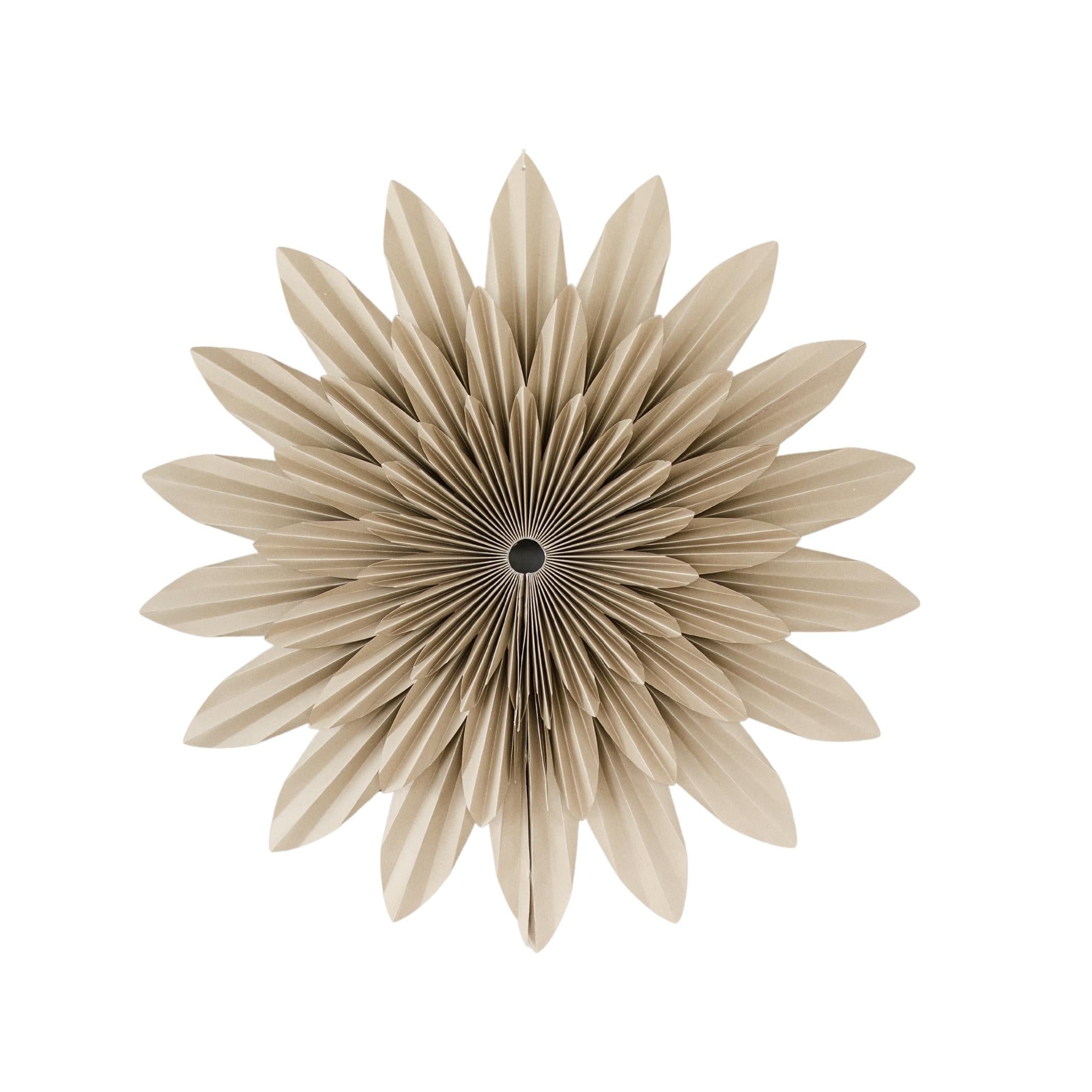 45cm almond latte coloured paper flower wall hanging on a white background